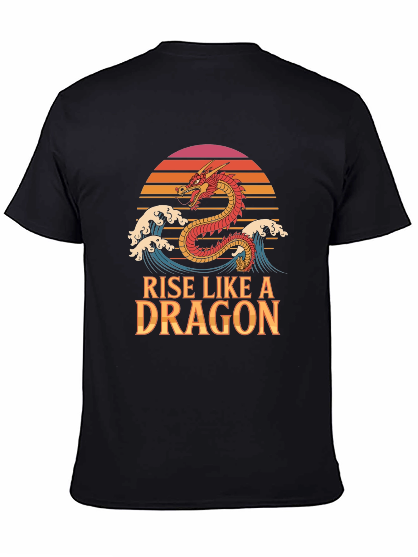 Rise Like a Dragon T-Shirt Retro Sunset Graphic Tee