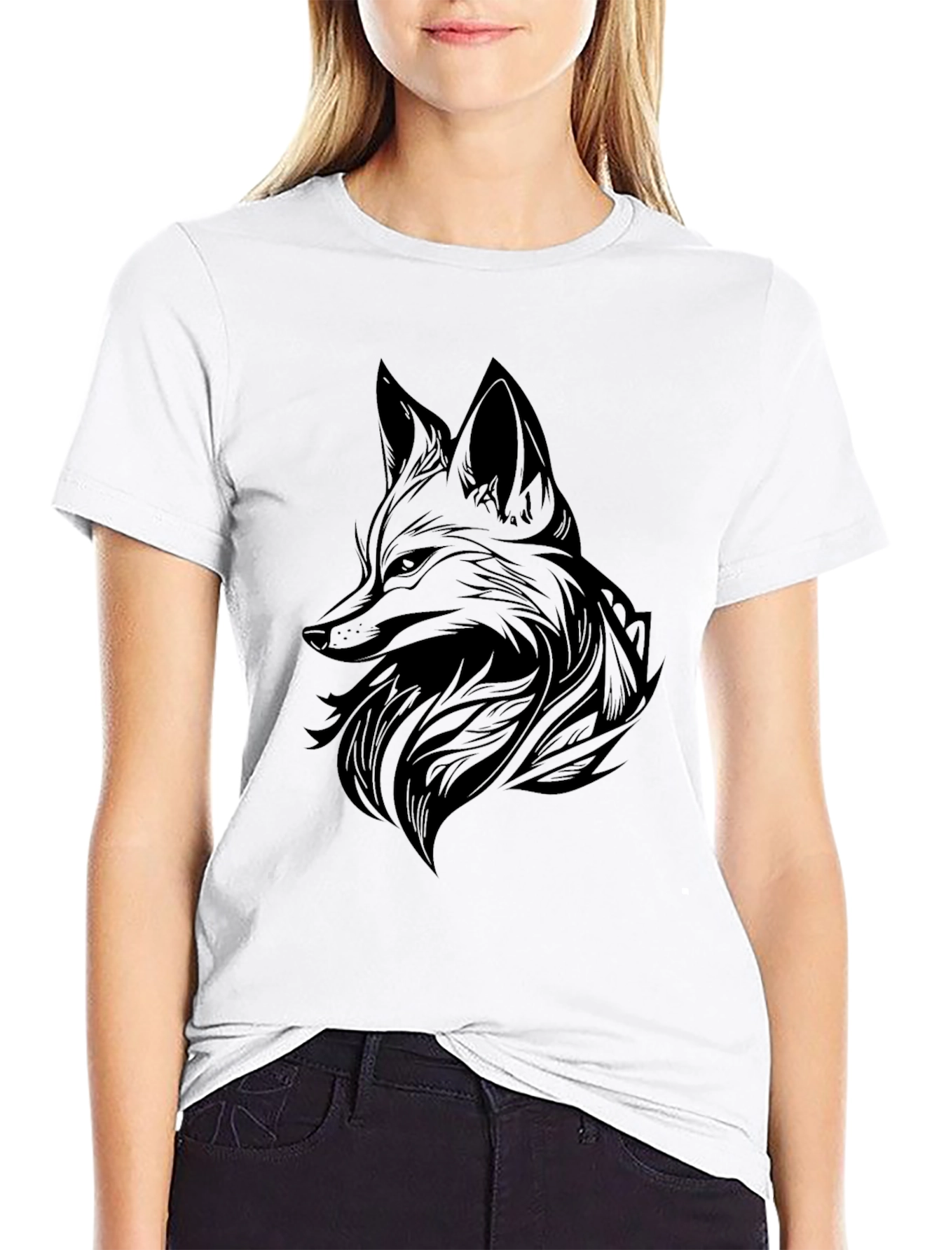 Black Fox Graphic Tee - Mens Stylish Print T-Shirt