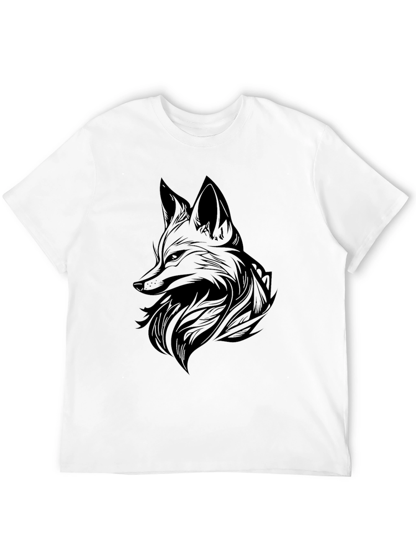 Black Fox Graphic Tee - Mens Stylish Print T-Shirt