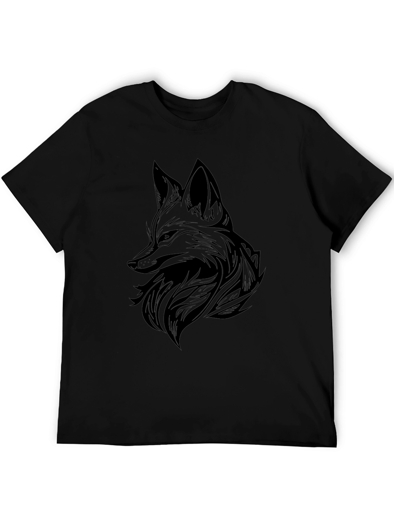 Black Fox Graphic Tee - Mens Stylish Print T-Shirt