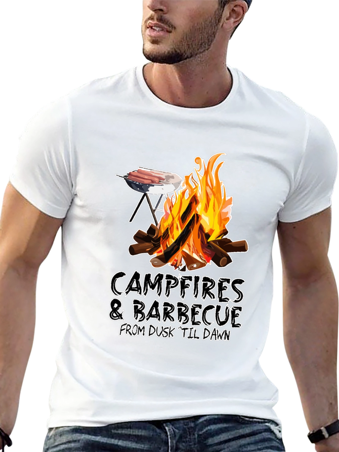 Campfires & Barbecue T-Shirt - Dusk Til Dawn