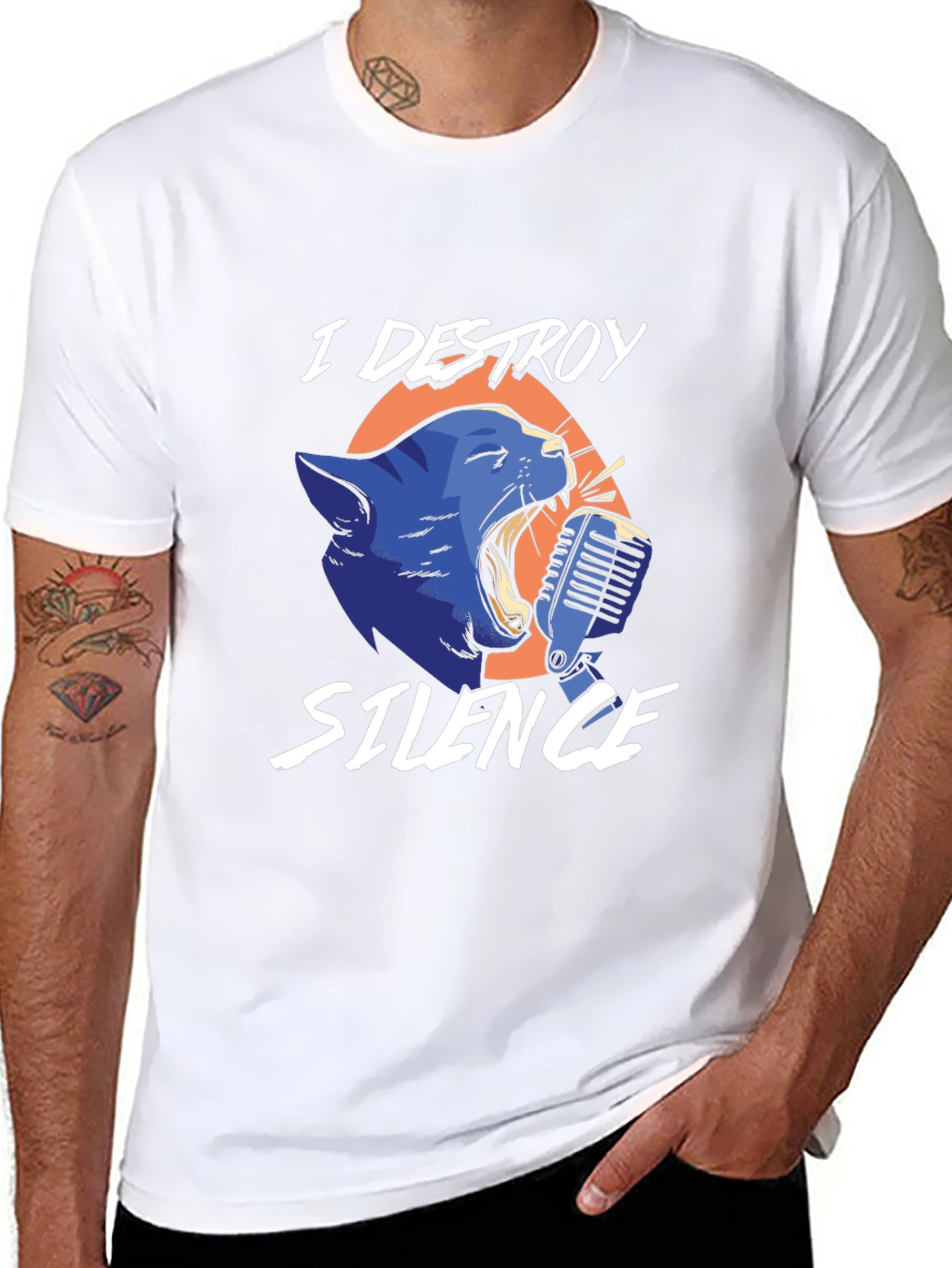 I Destroy Silence Cat T-Shirt