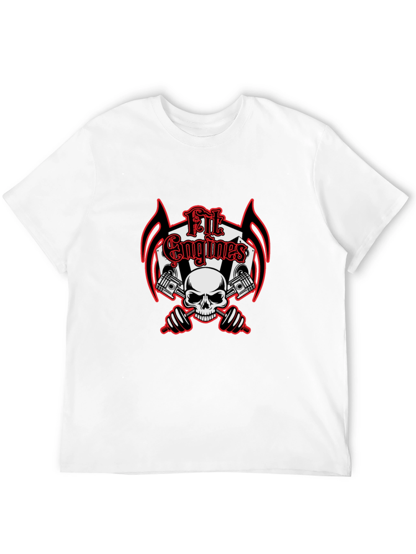 Fit Engines Skull & Dumbbells Graphic T-Shirt