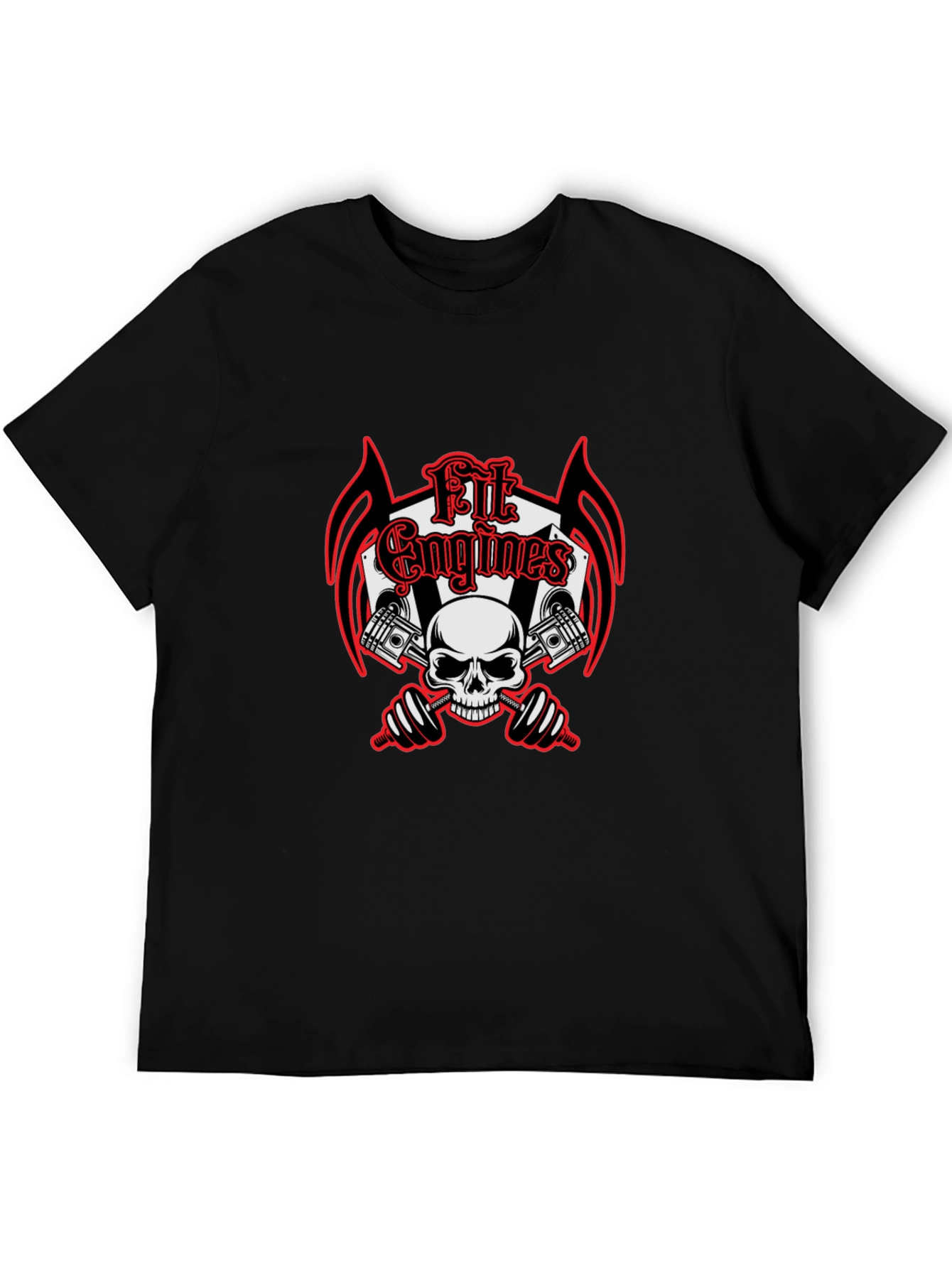 Fit Engines Skull & Dumbbells Graphic T-Shirt