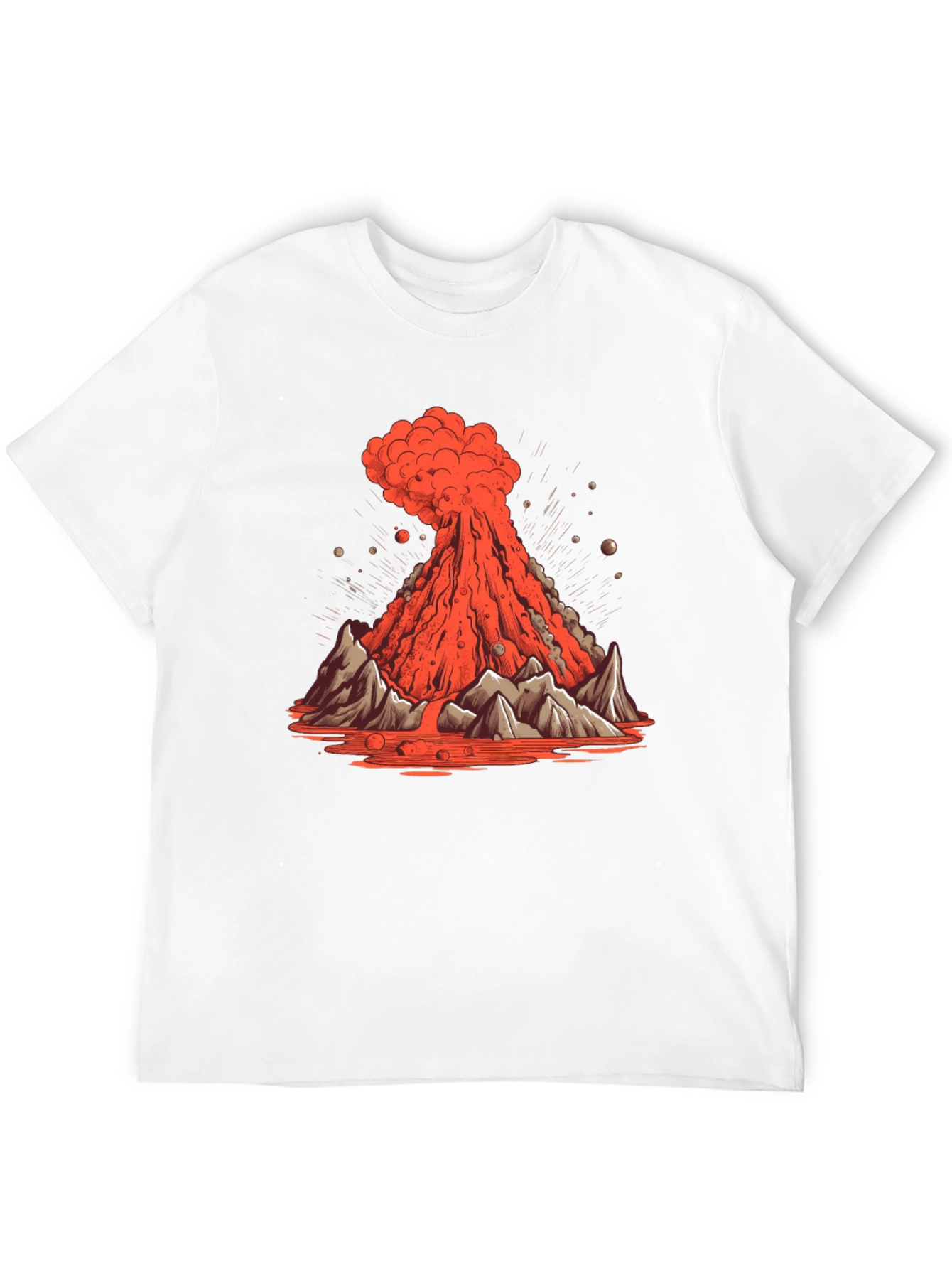 Volcano Eruption Graphic Tee - Lava Mountain Design