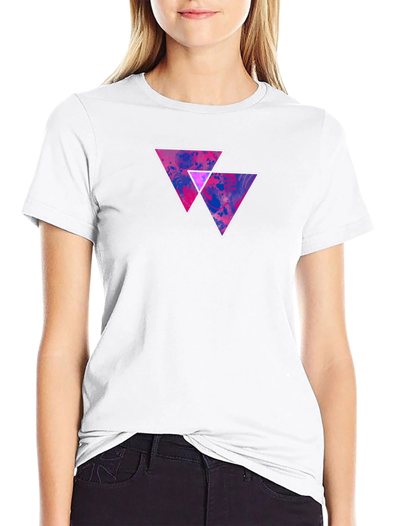 Abstract Triangle Graphic Tee - Black