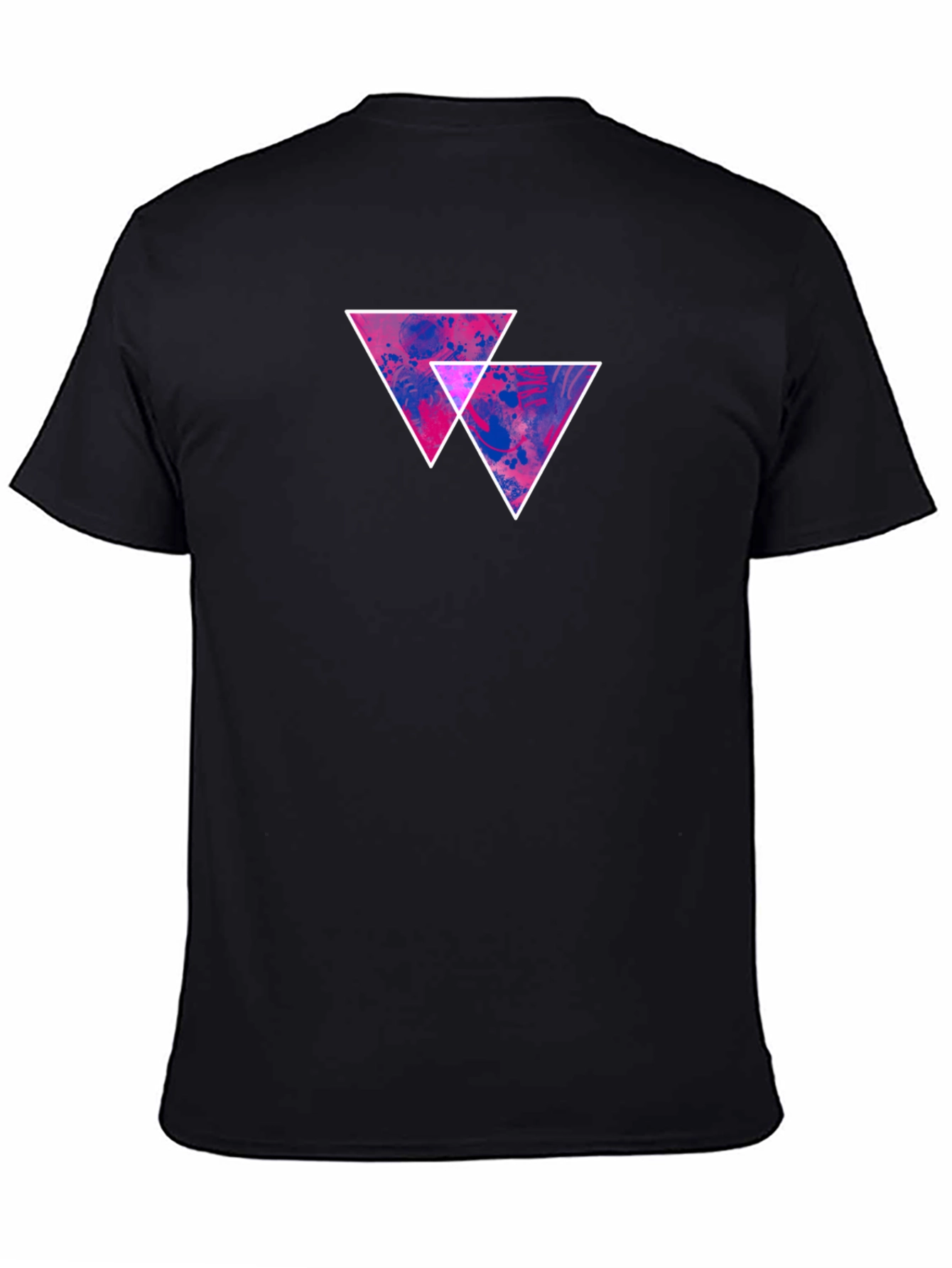 Abstract Triangle Graphic Tee - Black
