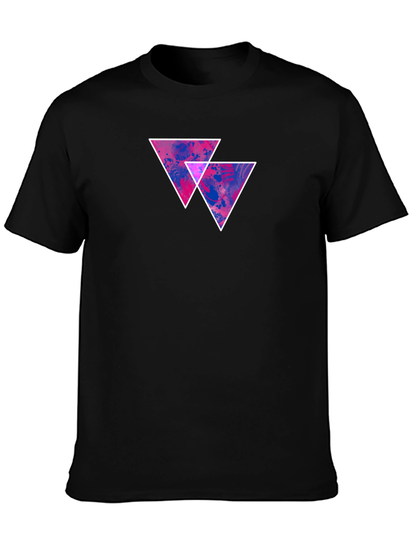 Abstract Triangle Graphic Tee - Black