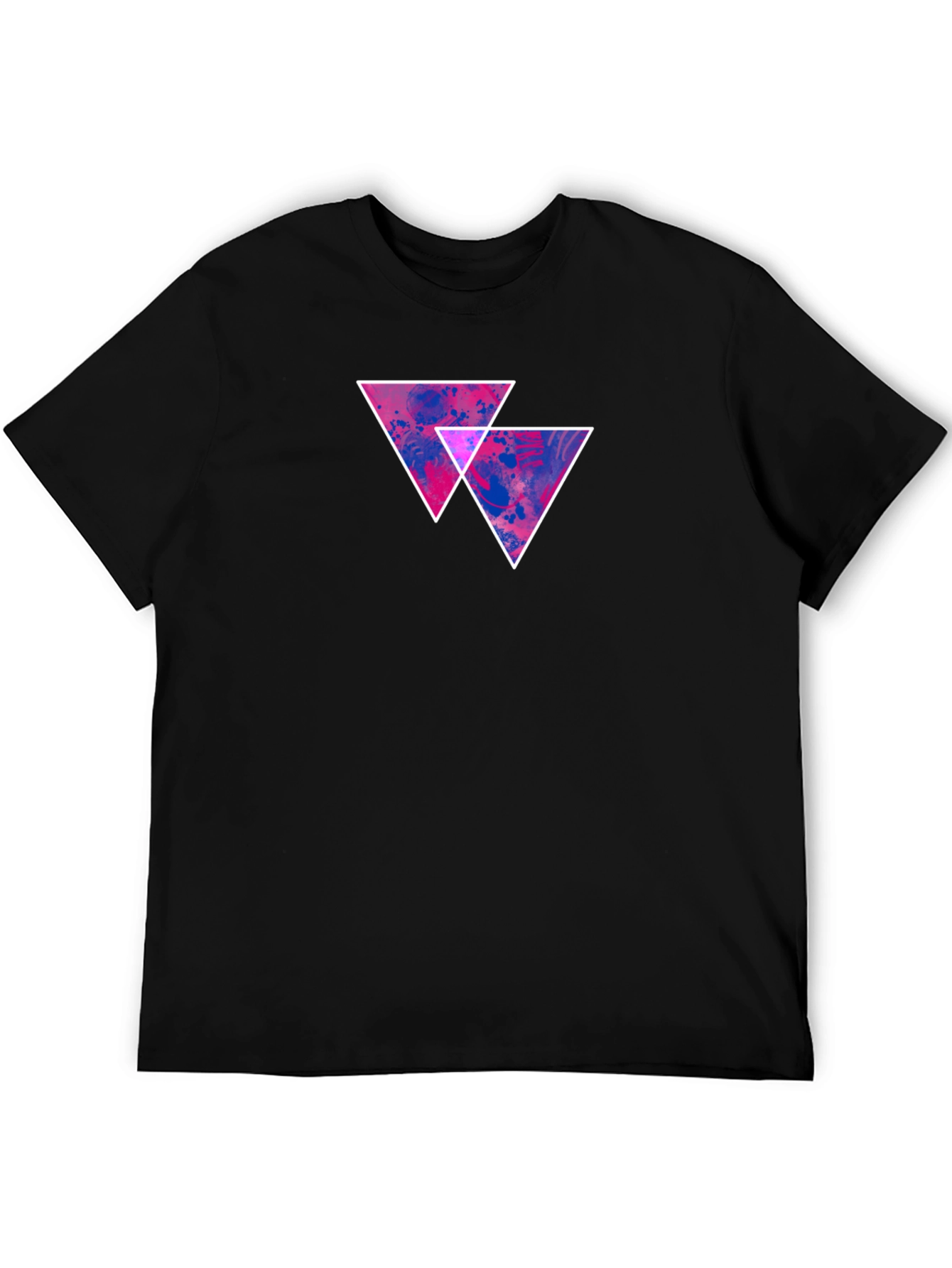 Abstract Triangle Graphic Tee - Black