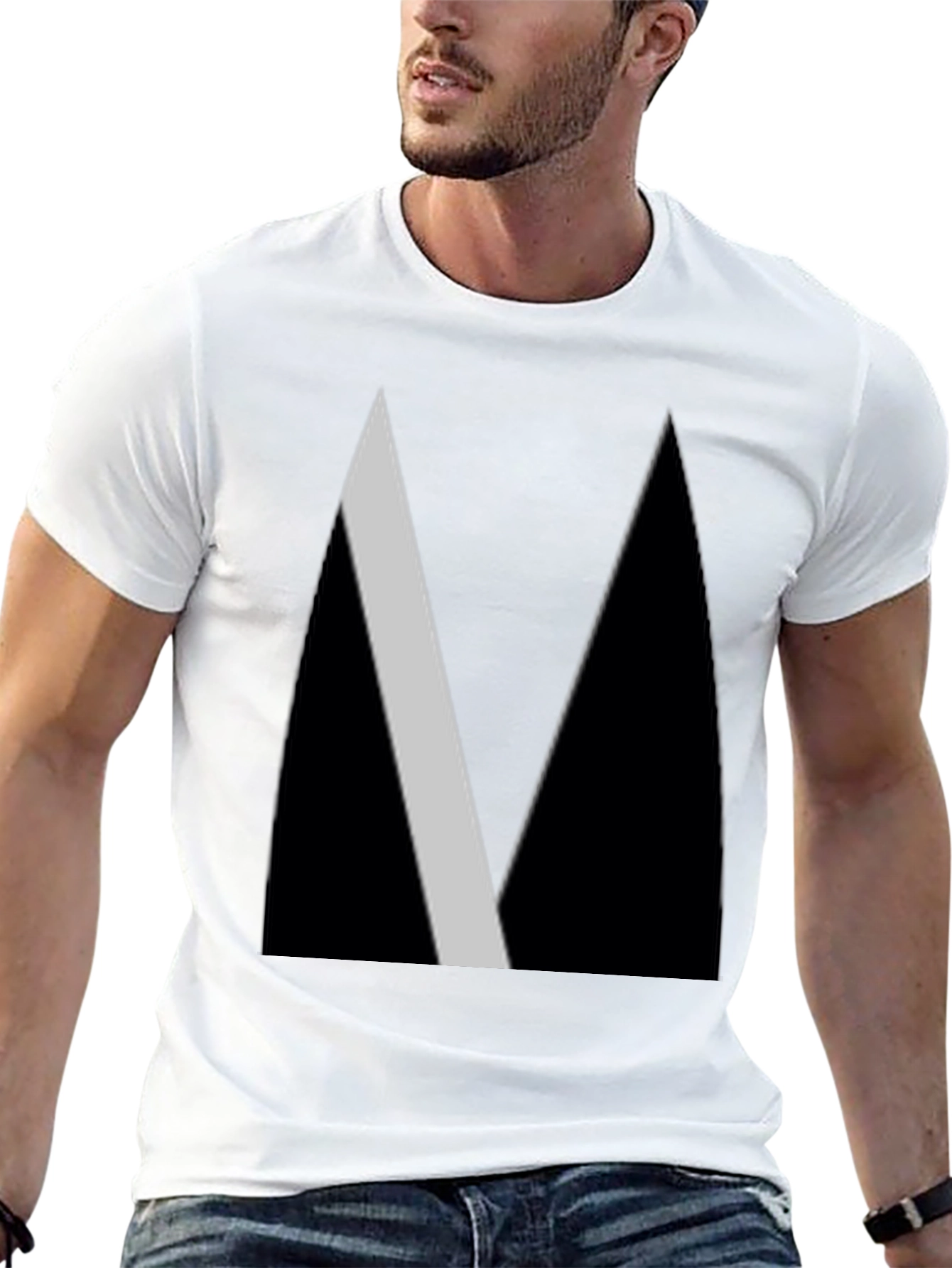 Abstract Black Geometric Tee