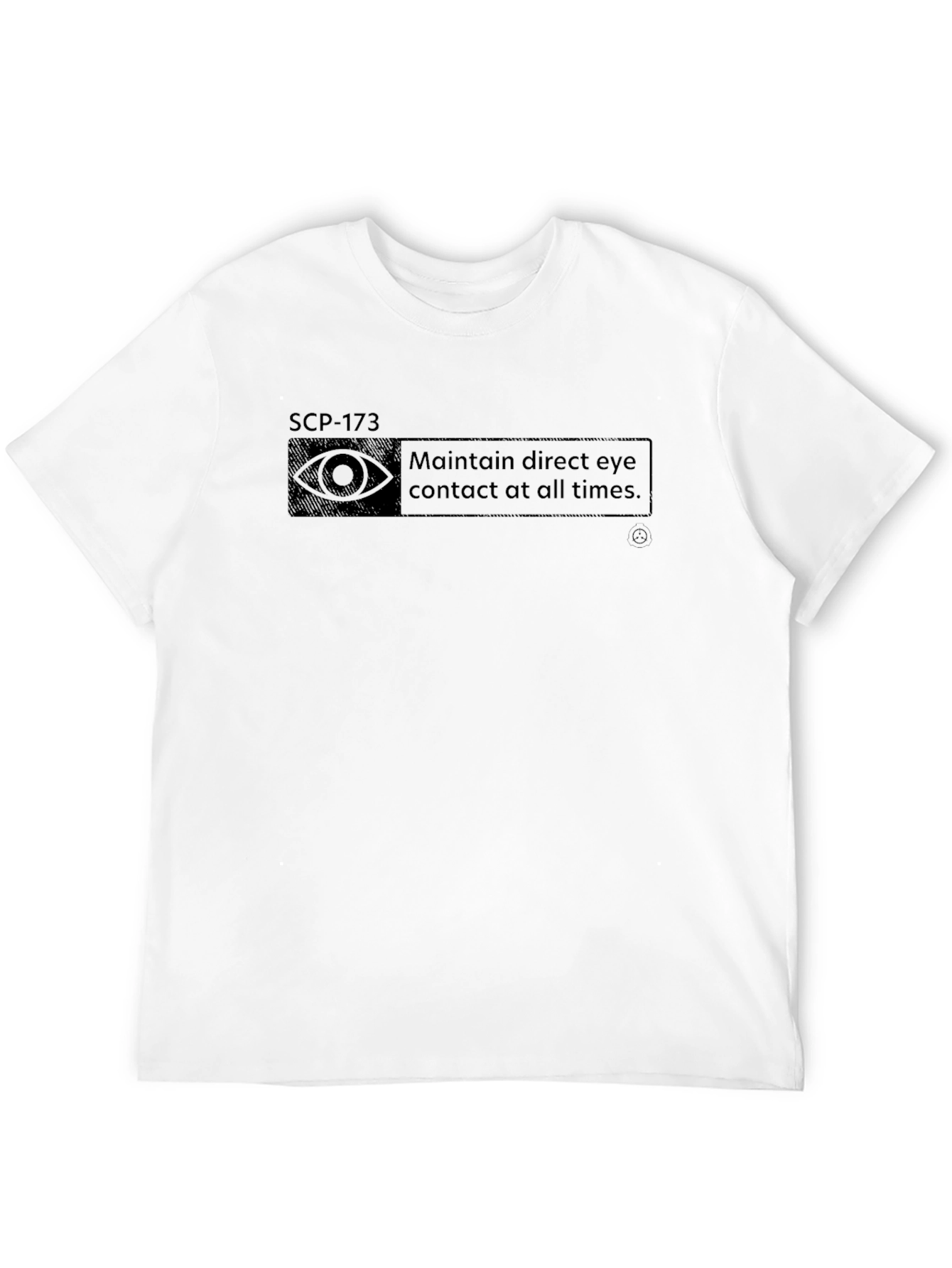 SCP-173 Eye Contact Warning T-Shirt - Foundation Containment Apparel