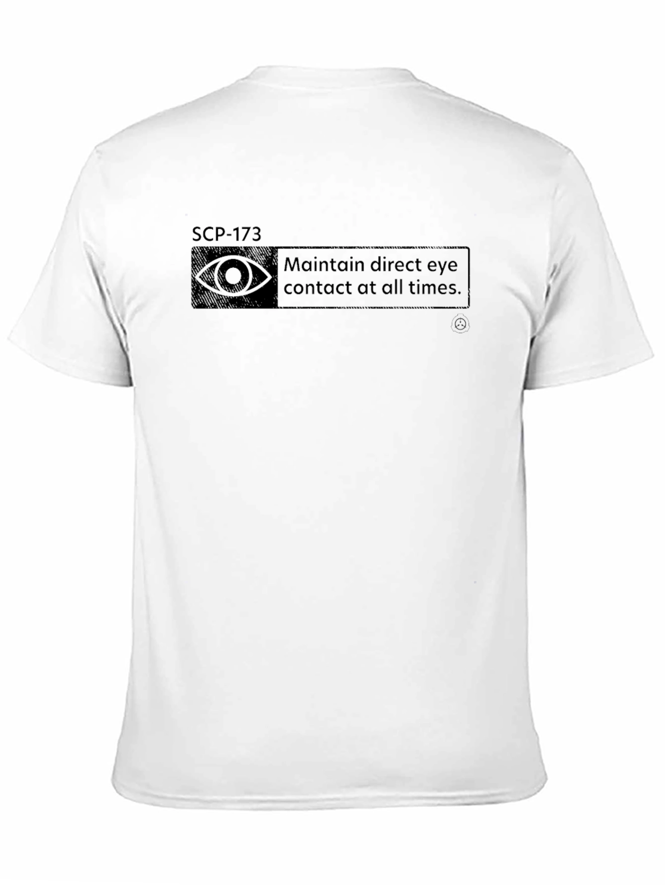SCP-173 Eye Contact Warning T-Shirt - Foundation Containment Apparel