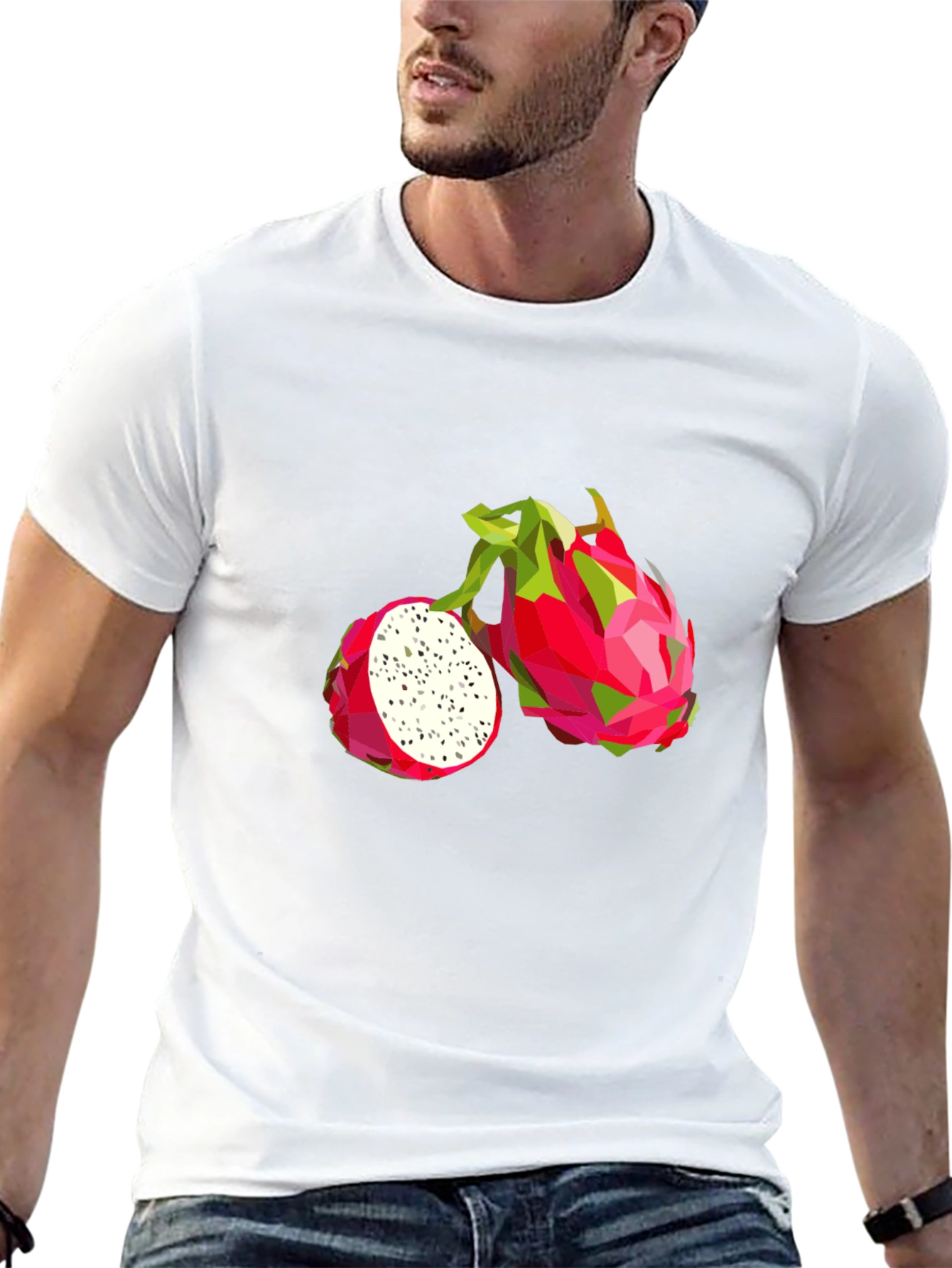 Dragon Fruit Graphic Tee - Modern Geometric Print