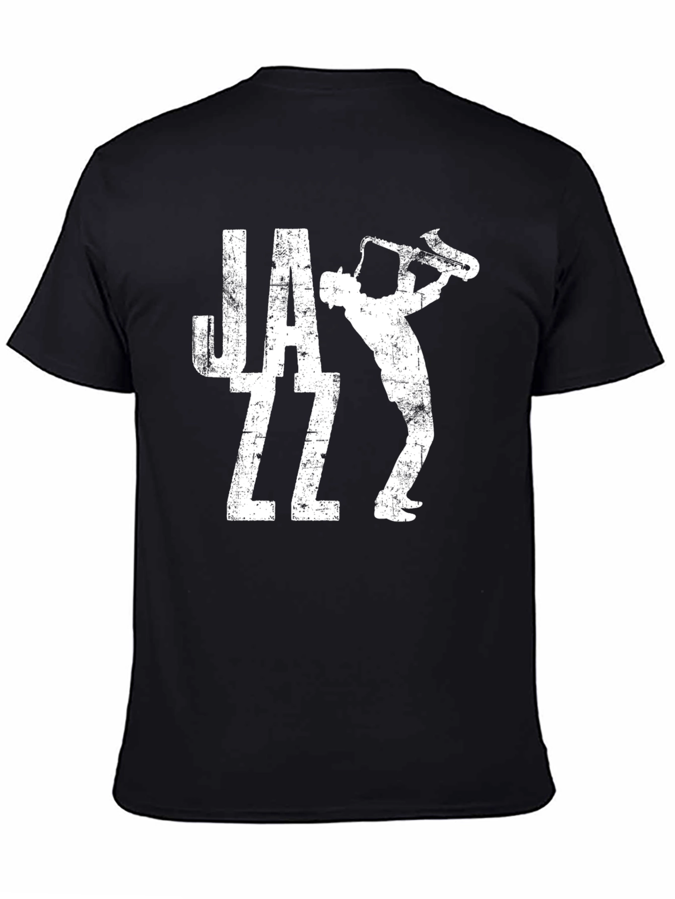 Jazz Saxophone Player Graphic Black T-Shirt