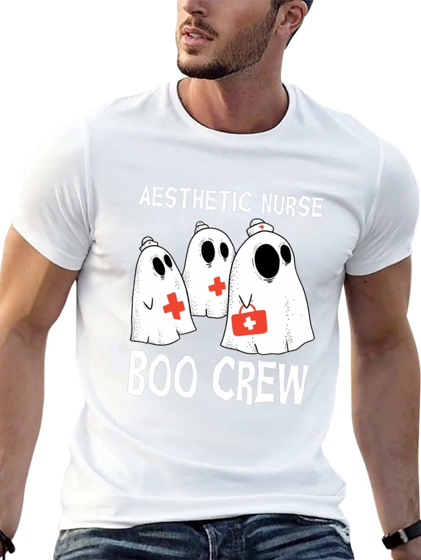 Aesthetic Nurse Boo Crew Halloween T-Shirt