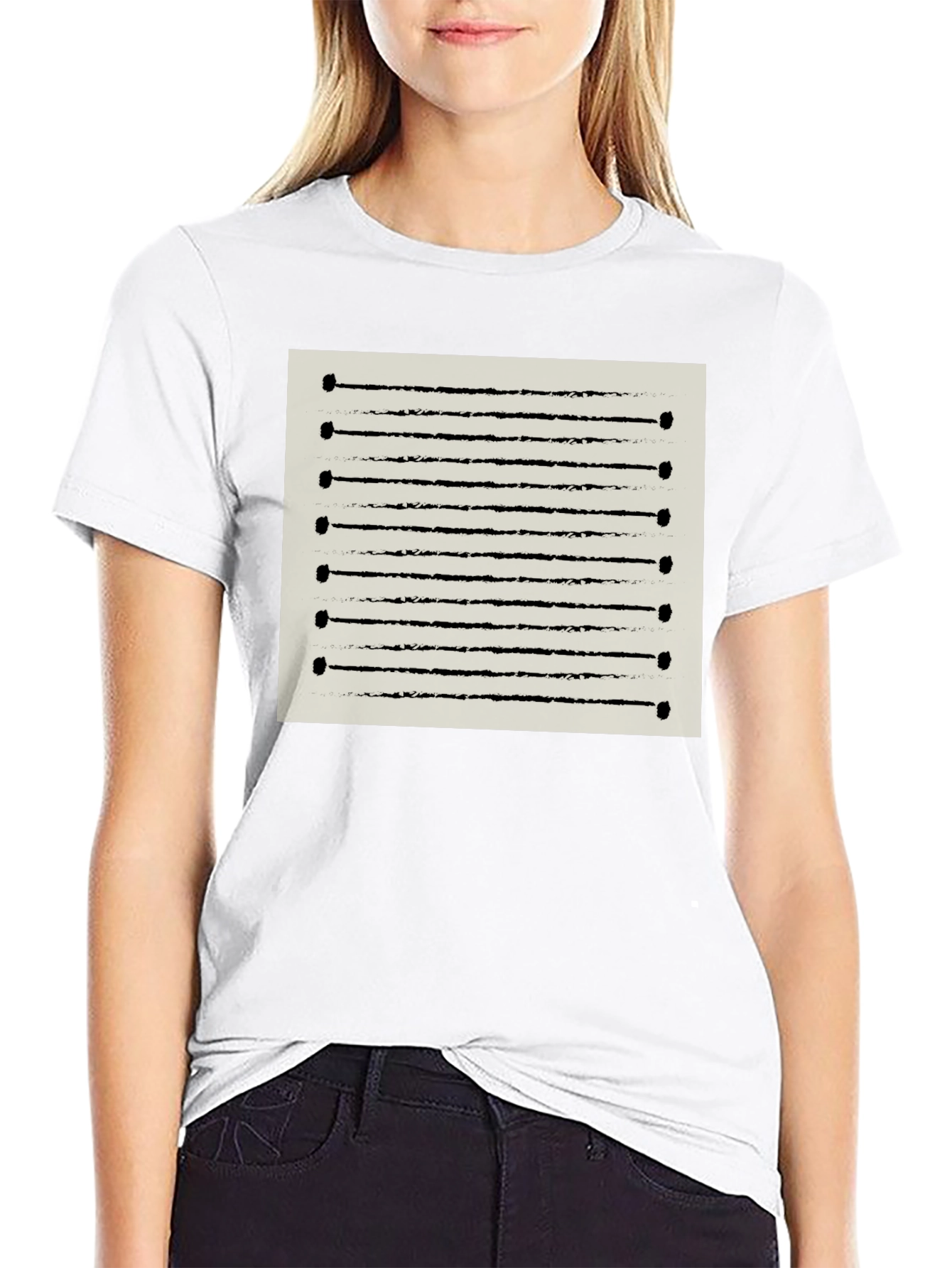Abstract Line Art Graphic Tee - Modern Casual Shirt