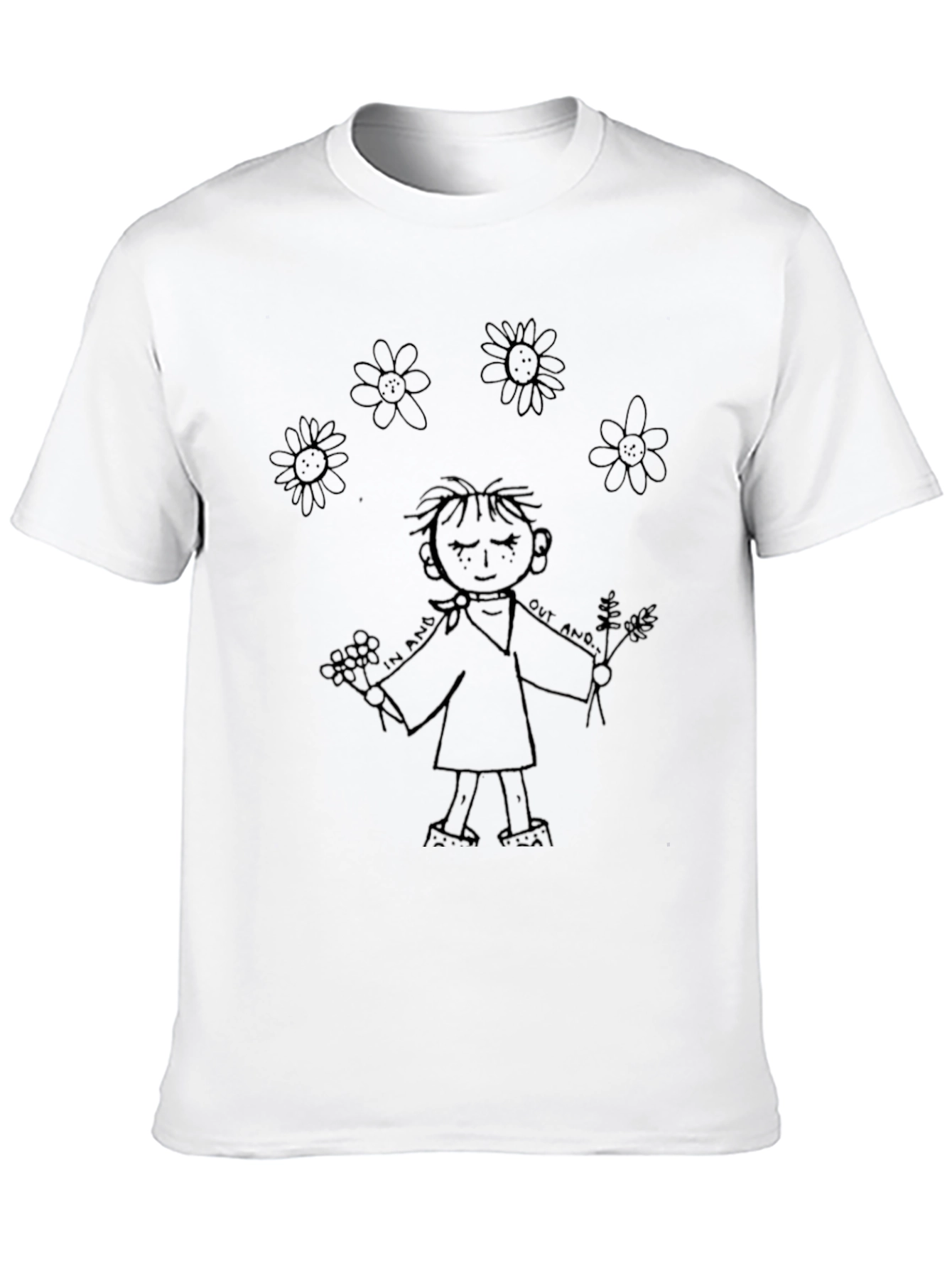 Whimsical Cartoon Graphic Black T-Shirt
