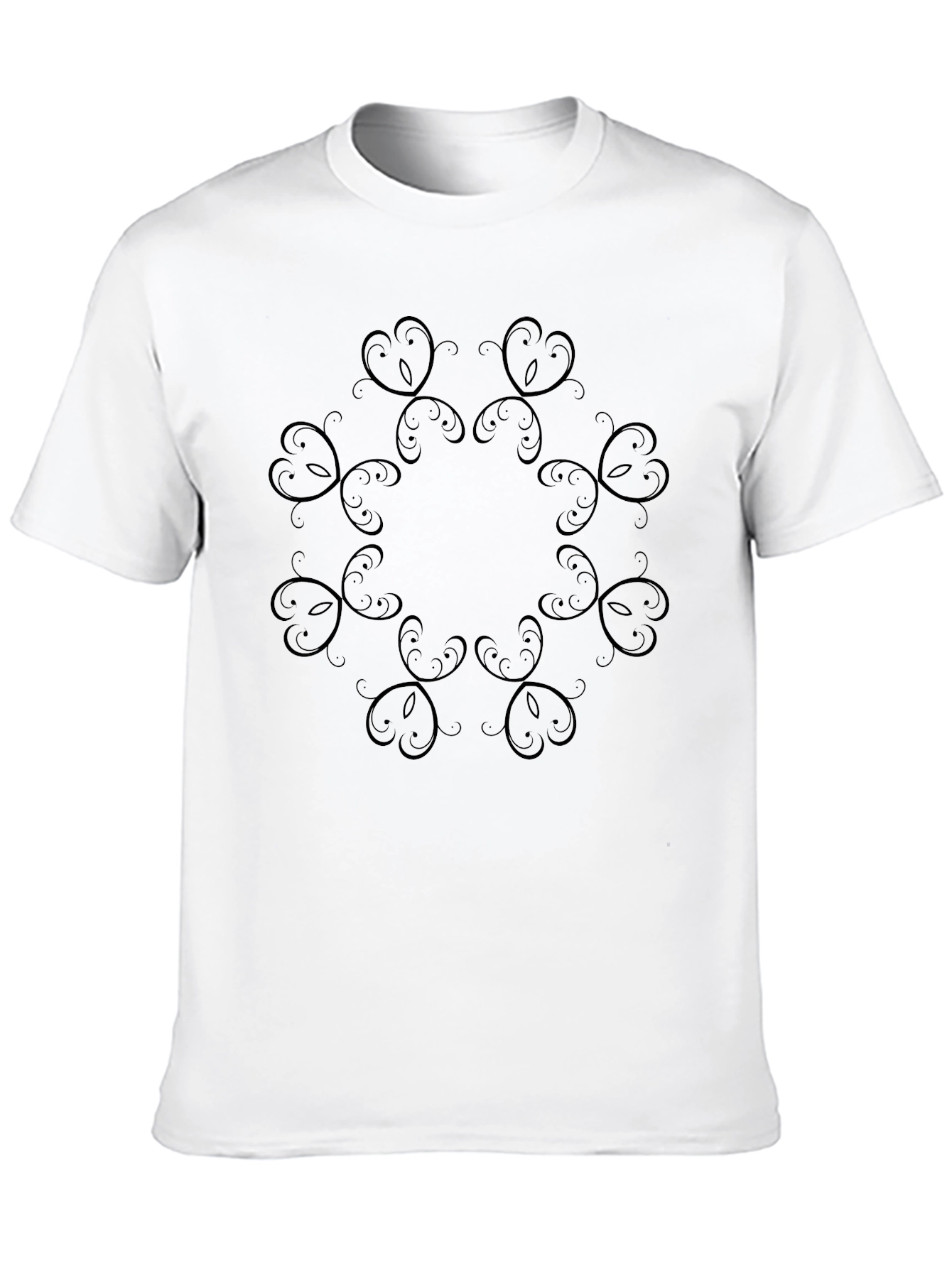 Elegant Black Floral Mandala T-Shirt