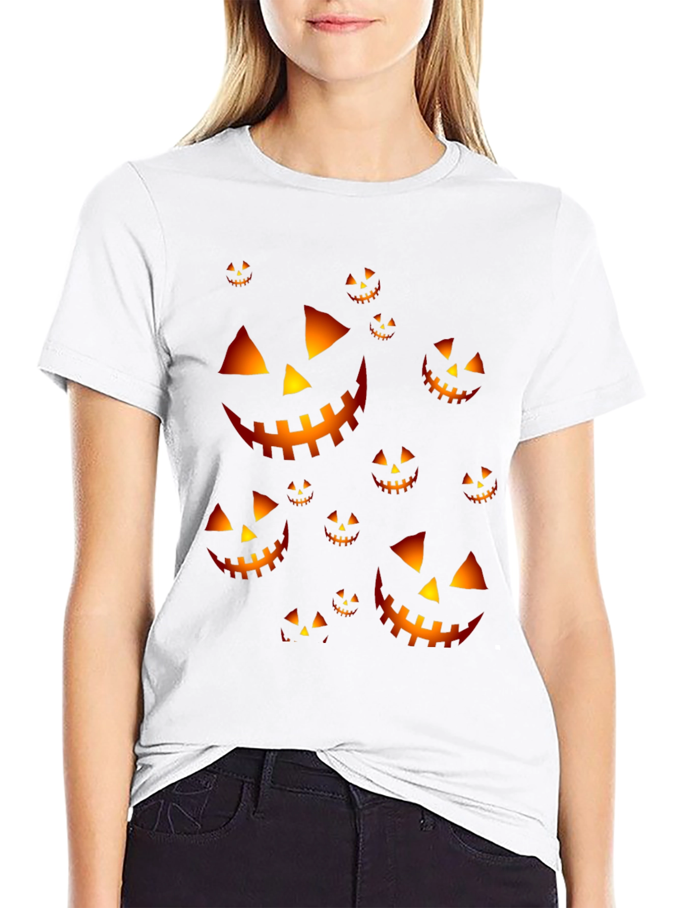 Halloween Pumpkin Face T-Shirt - Spooky Season