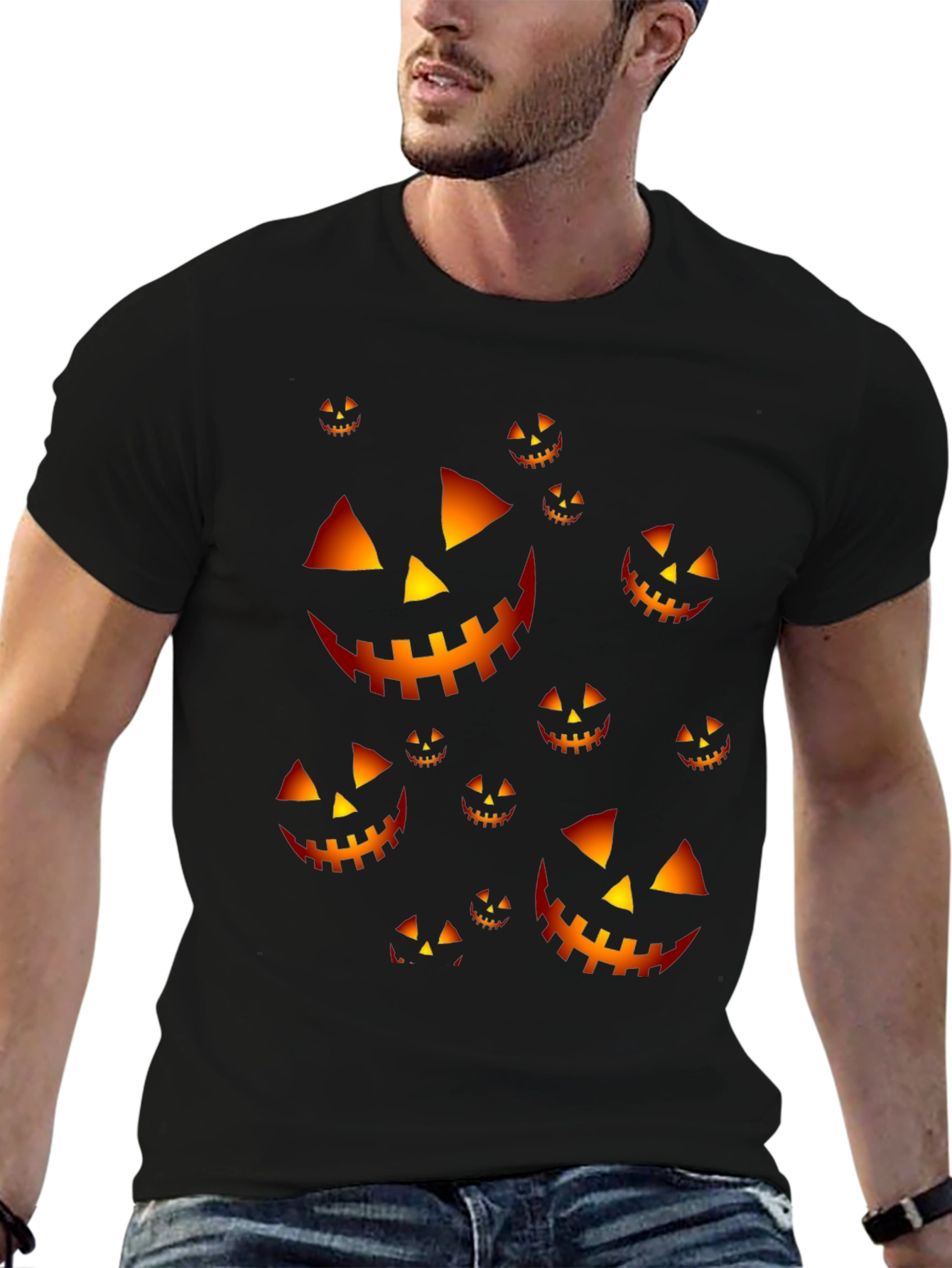Halloween Pumpkin Face T-Shirt - Spooky Season