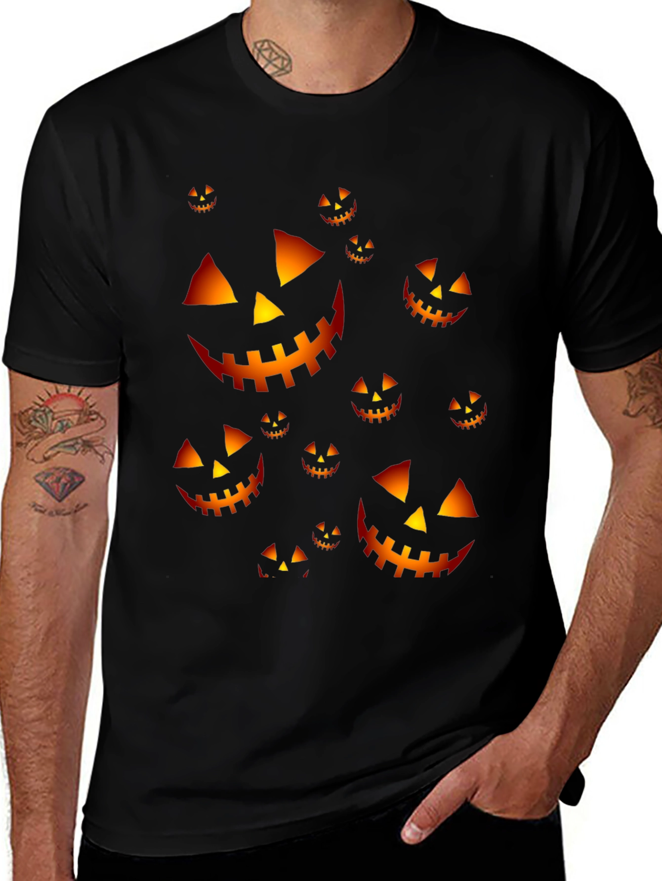 Halloween Pumpkin Face T-Shirt - Spooky Season