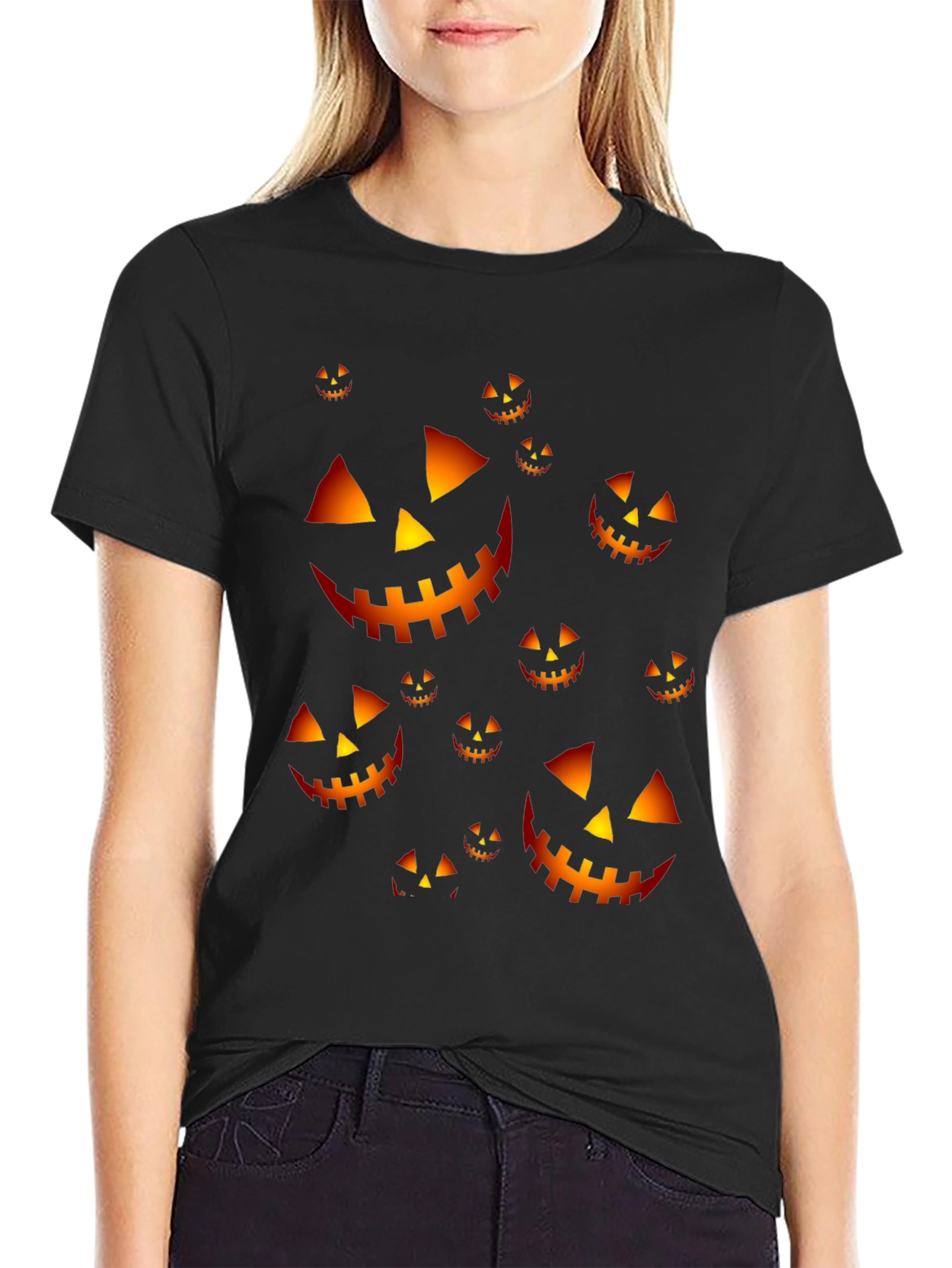 Halloween Pumpkin Face T-Shirt - Spooky Season