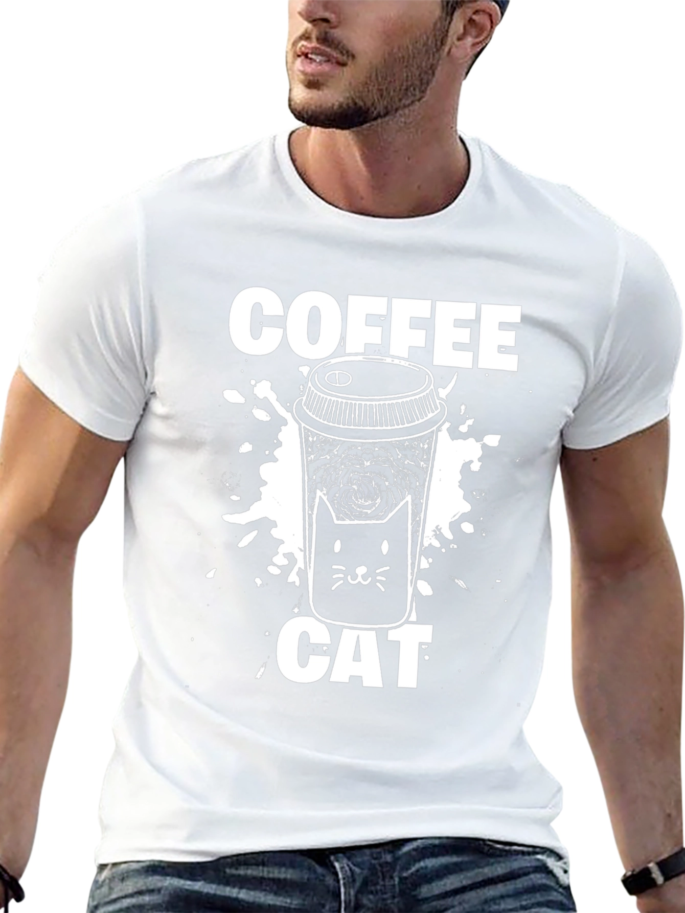 Coffee Cat Graphic T-Shirt