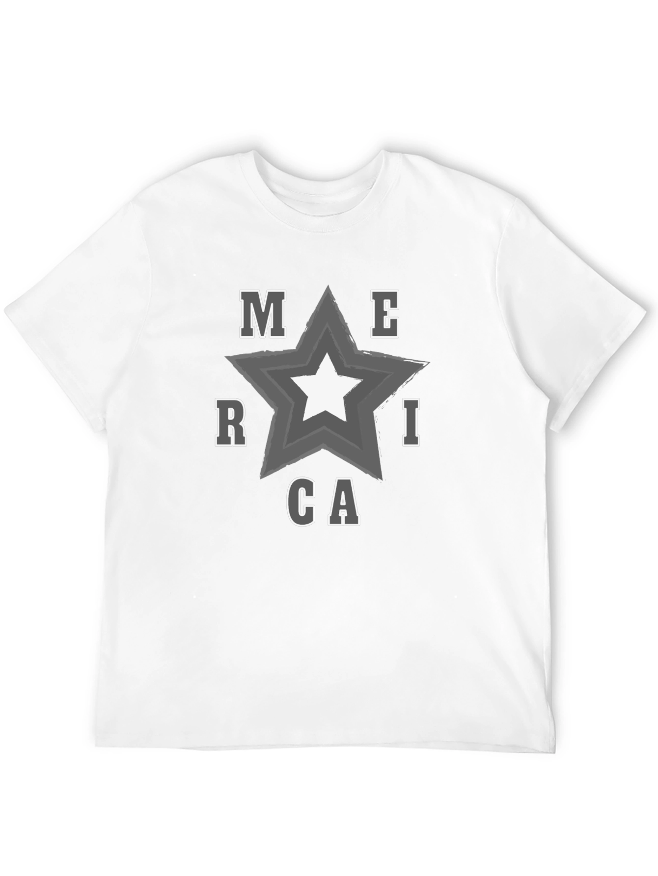 America Star Graphic Print Black T-Shirt