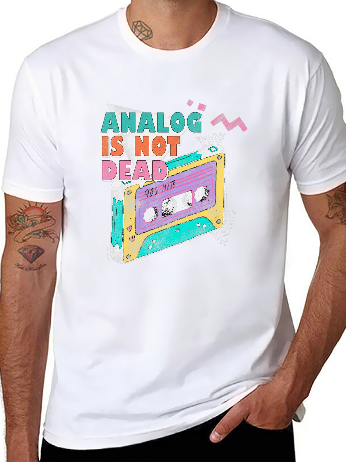 Retro 90s Analog is Not Dead Cassette T-Shirt