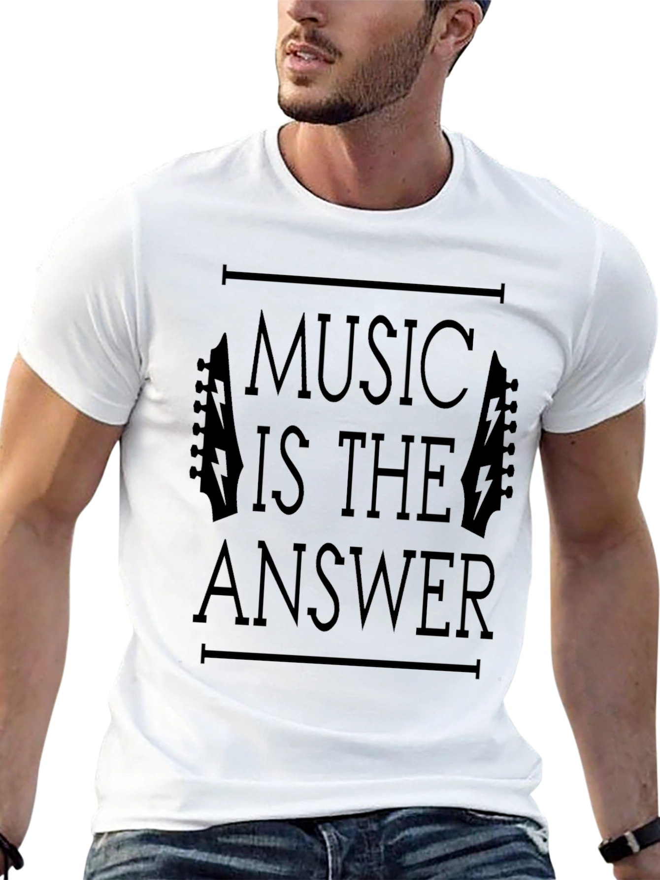 Music is the Answer Graphic Tee - Black
