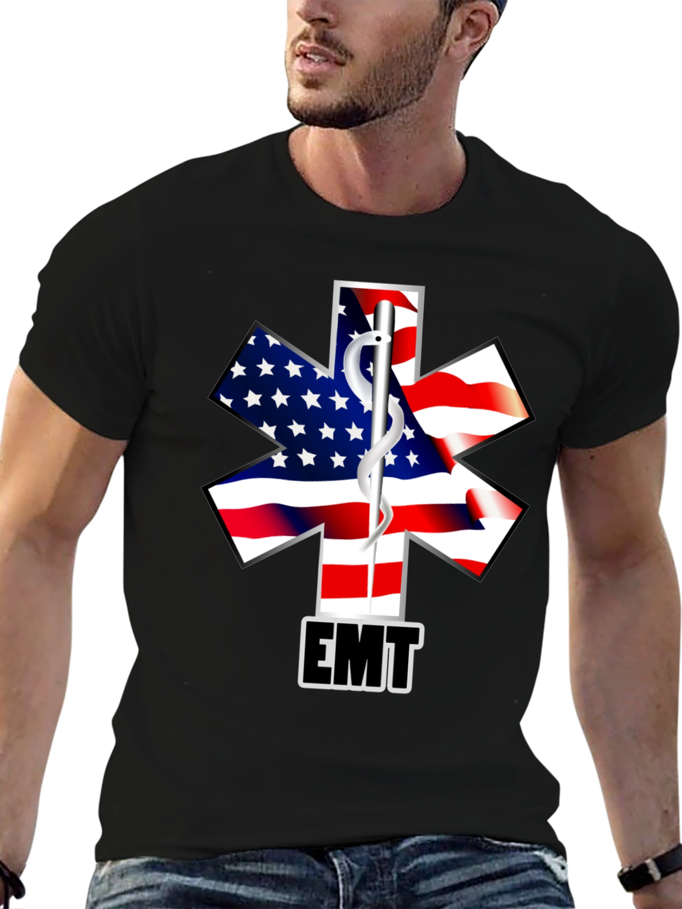 American Flag EMT T-Shirt - First Responder Tee