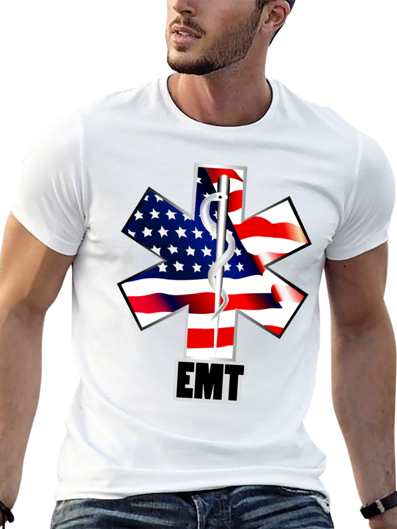 American Flag EMT T-Shirt - First Responder Tee