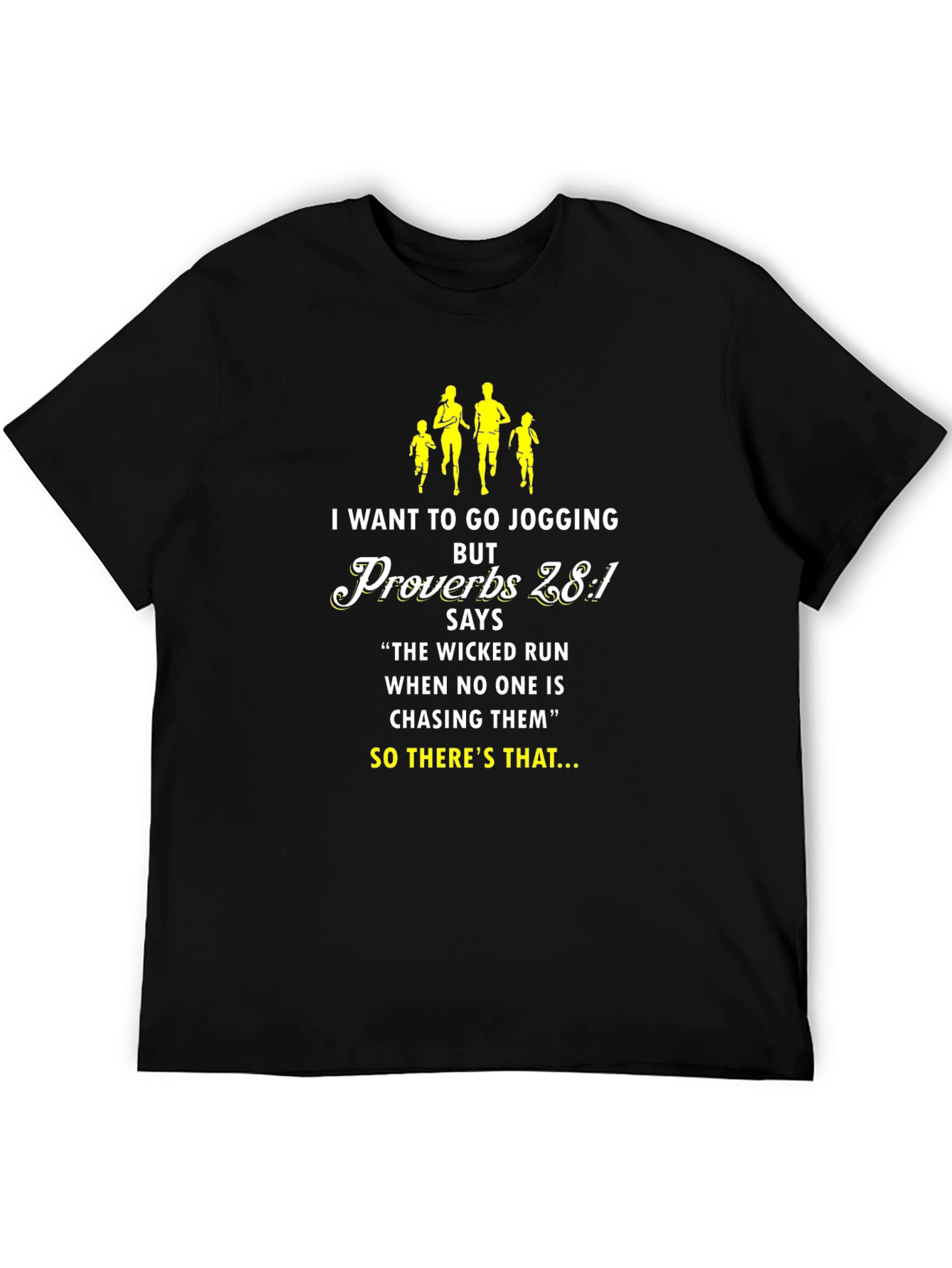 Jogging Proverbs T-Shirt: Funny Religious Graphic Tee