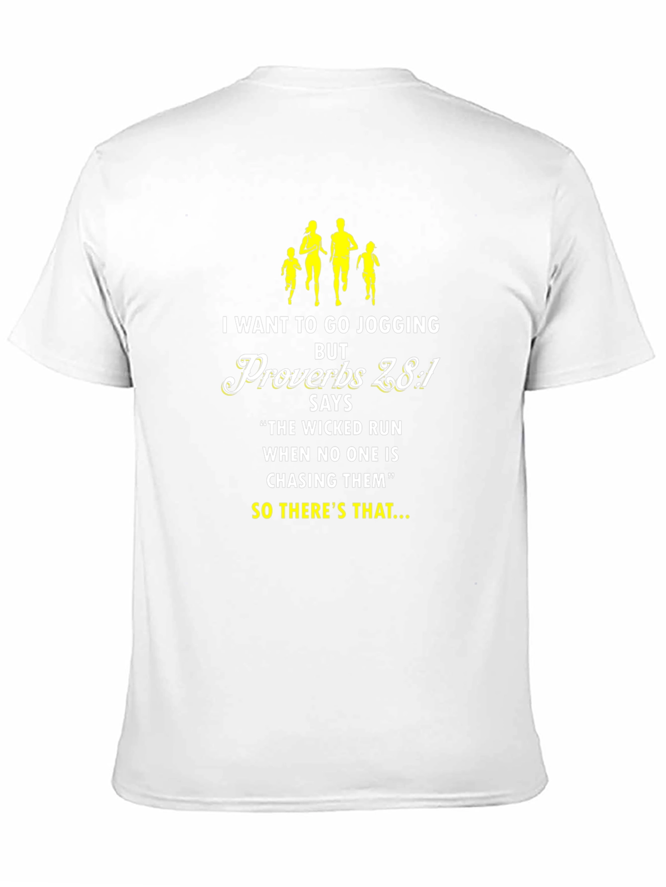 Jogging Proverbs T-Shirt: Funny Religious Graphic Tee