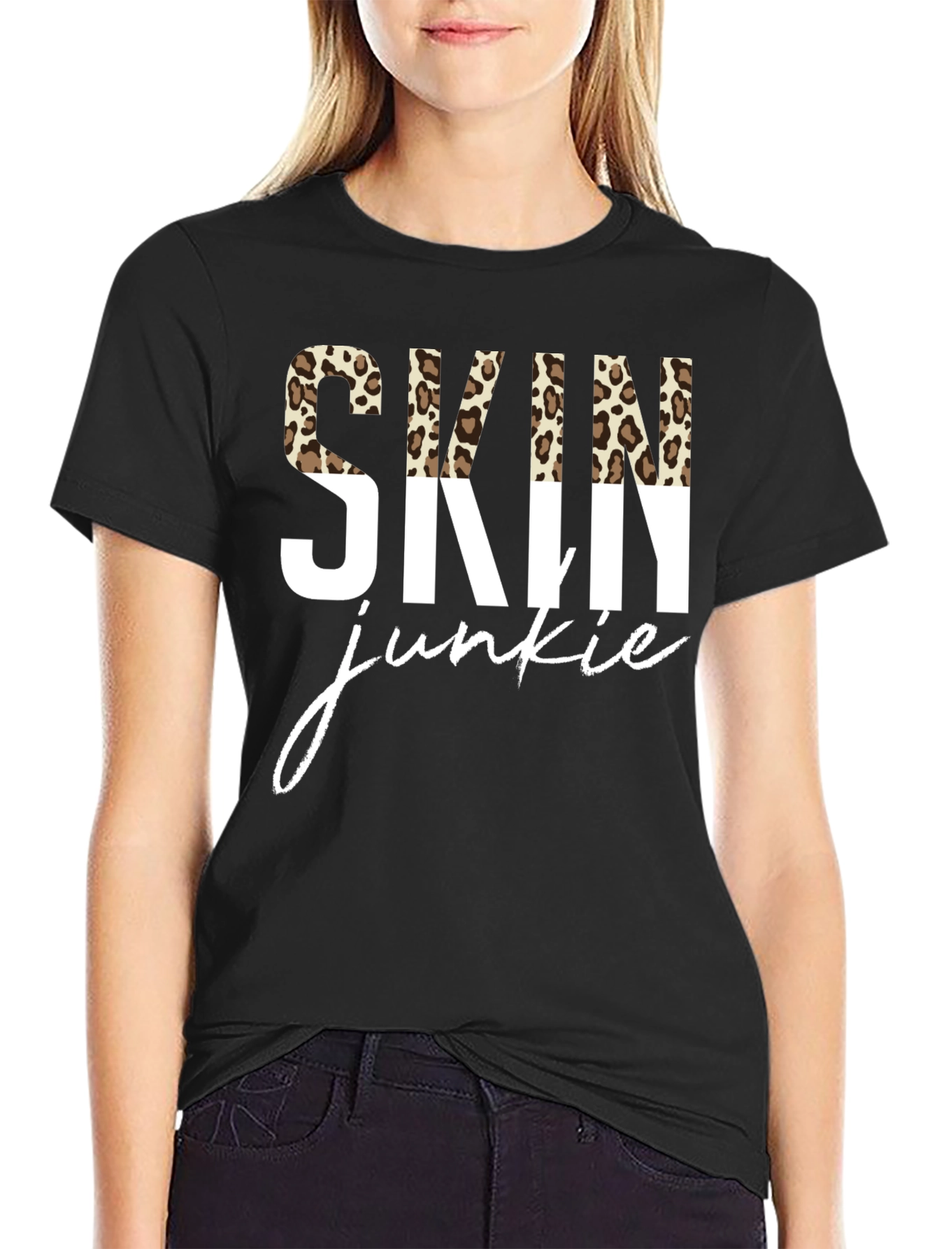 Skin Junkie Leopard Print Graphic Tee