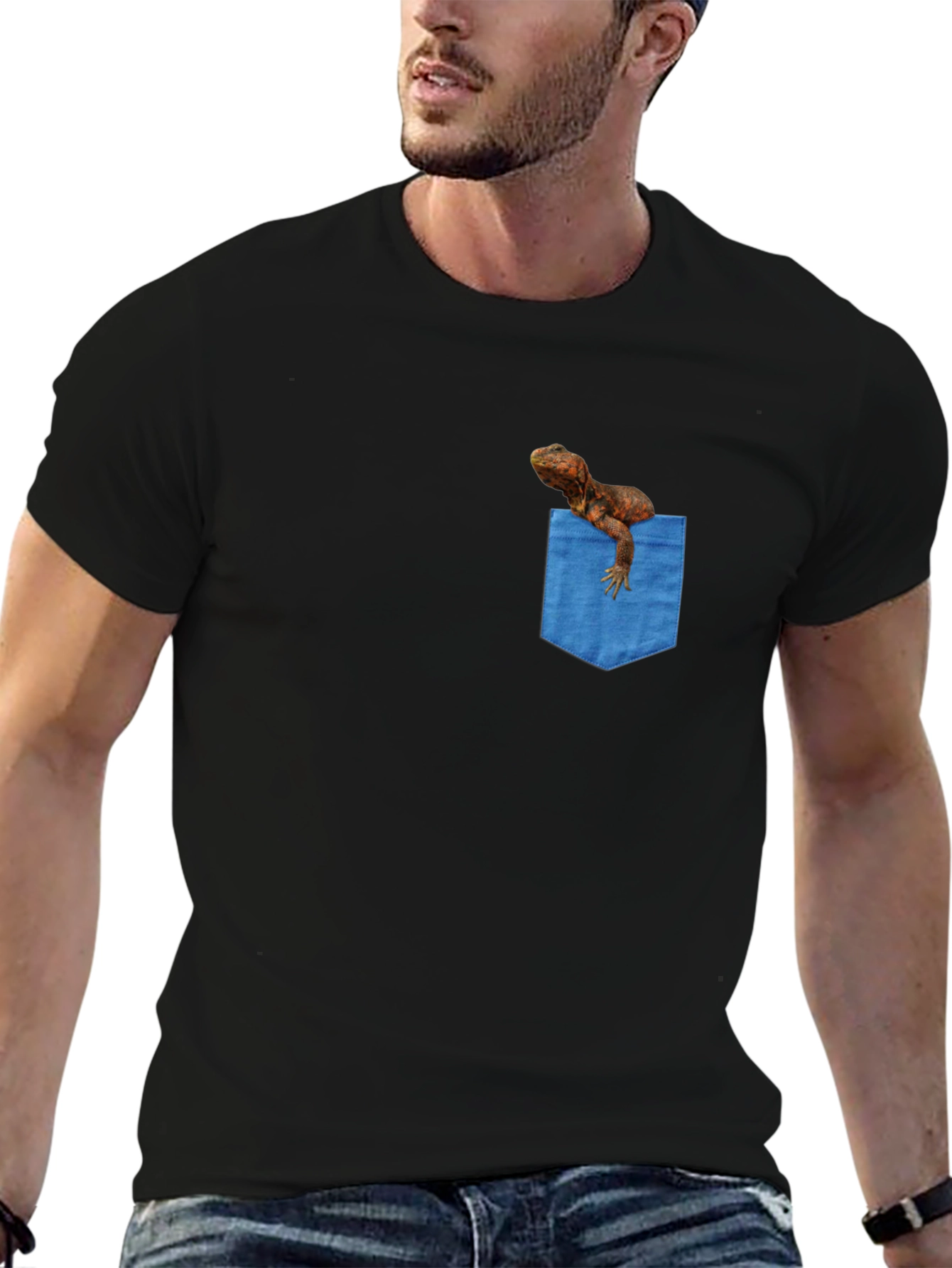 Bearded Dragon Pocket Tee - Novelty Graphic T-Shirt
