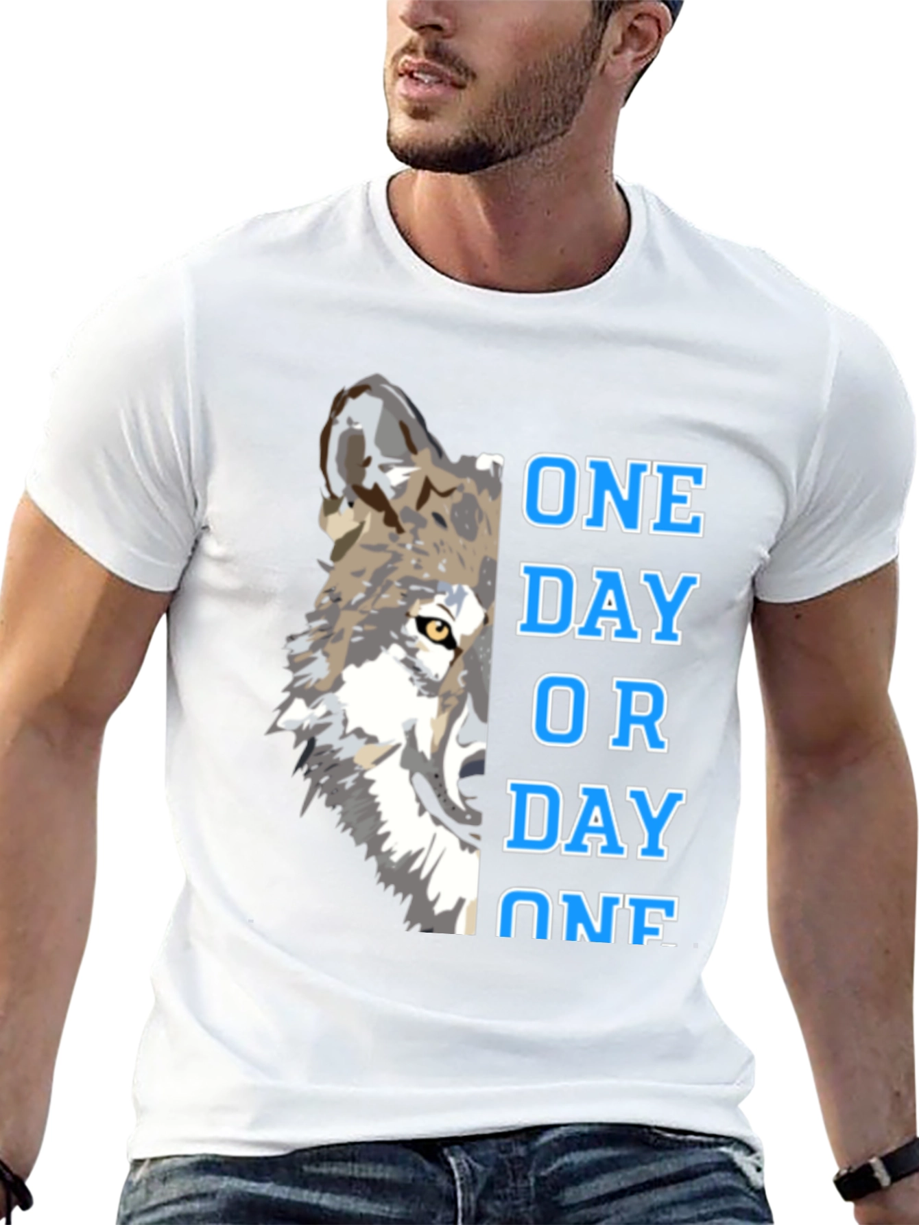 One Day Or Day One Wolf Graphic T-Shirt