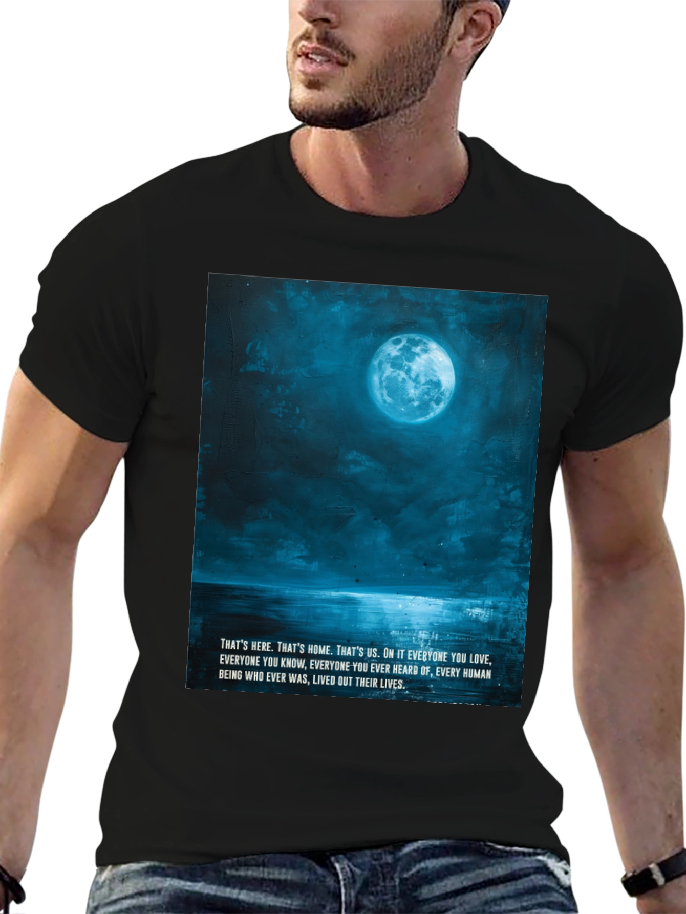 Lunar Landscape Graphic Tee - Black