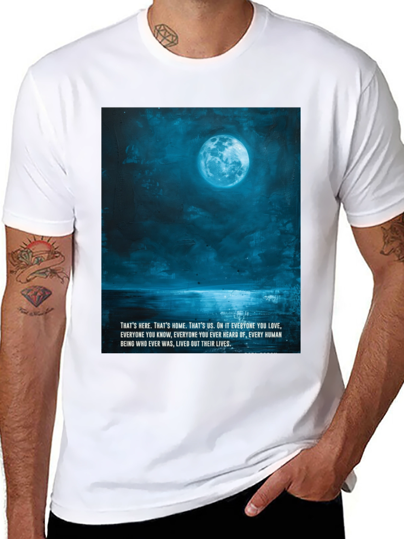 Lunar Landscape Graphic Tee - Black