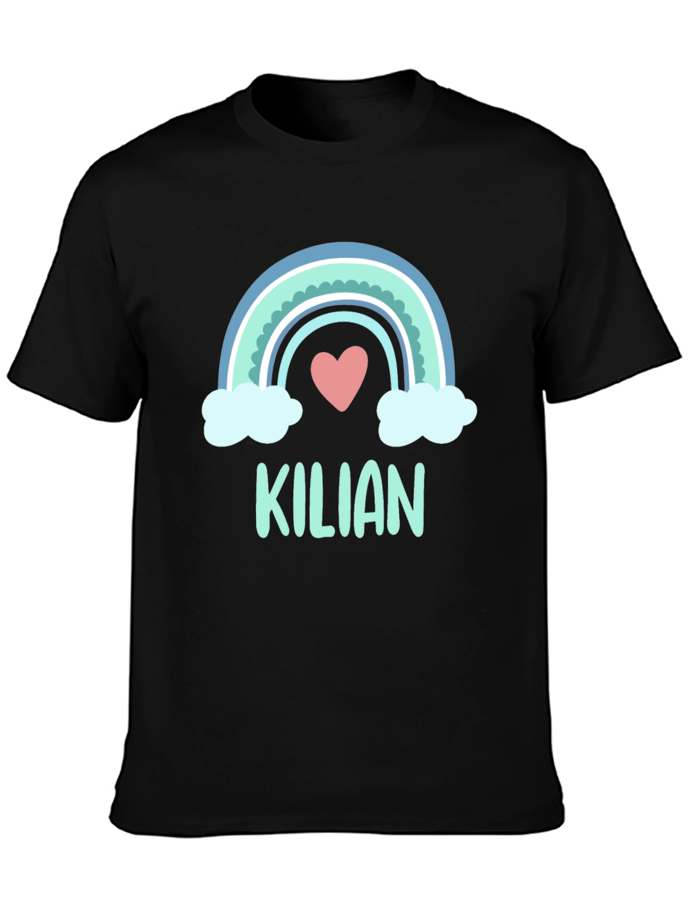 Kilian Rainbow Heart Personalized Kids T-Shirt