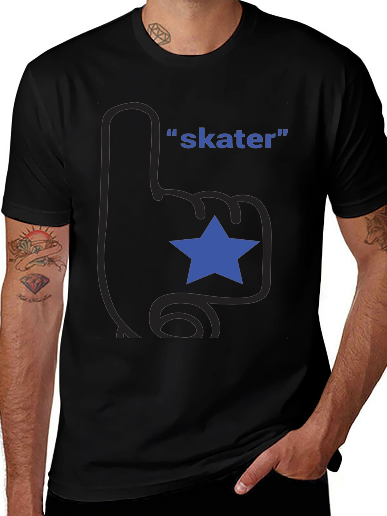 Skater Star Black T-Shirt