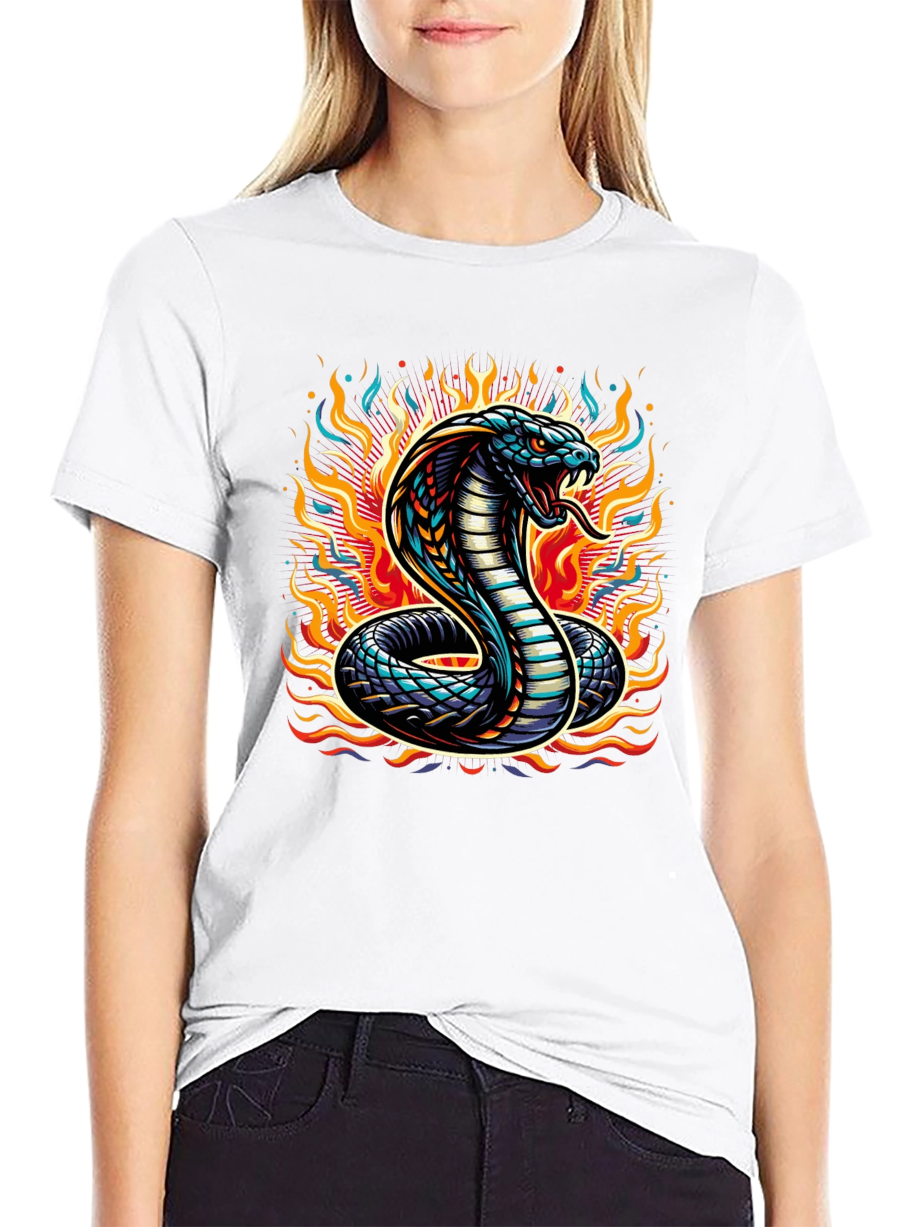 Fiery Snake T-Shirt: Cobra Design