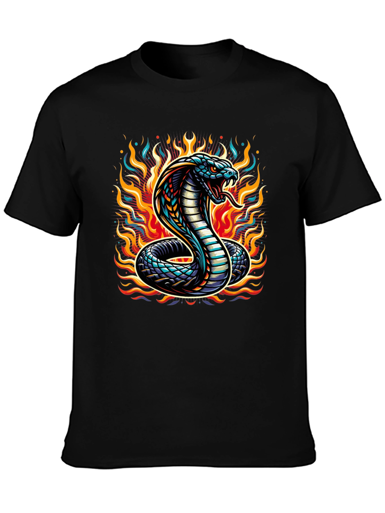Fiery Snake T-Shirt: Cobra Design