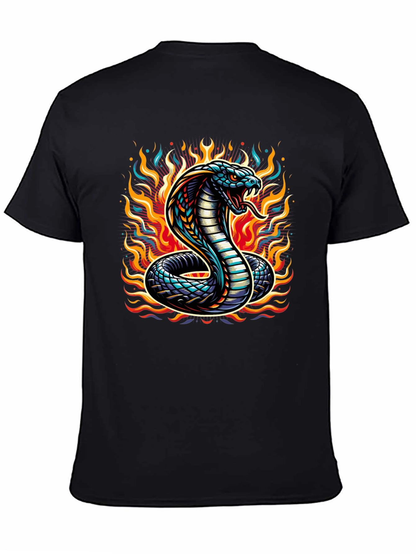 Fiery Snake T-Shirt: Cobra Design