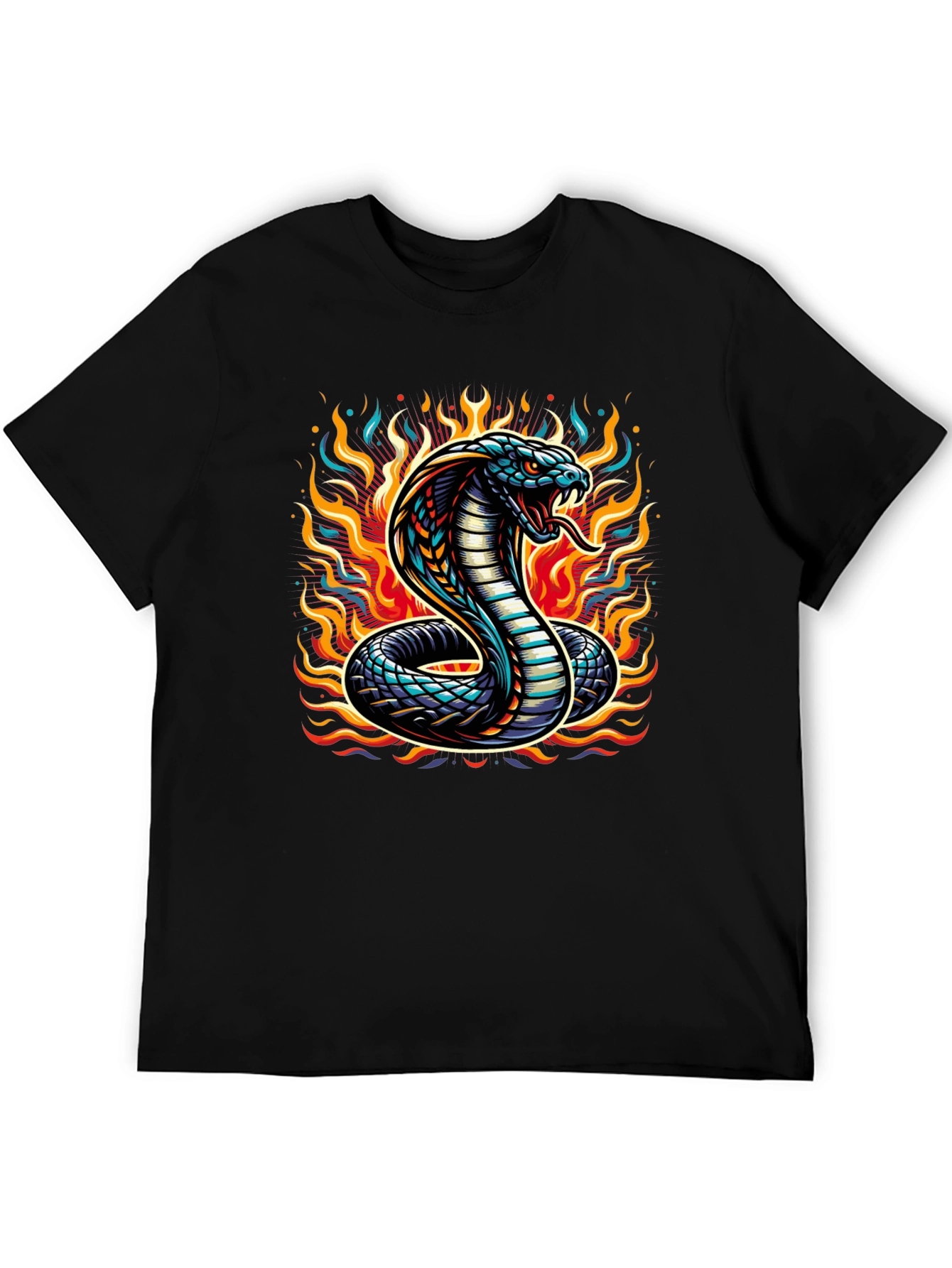 Fiery Snake T-Shirt: Cobra Design