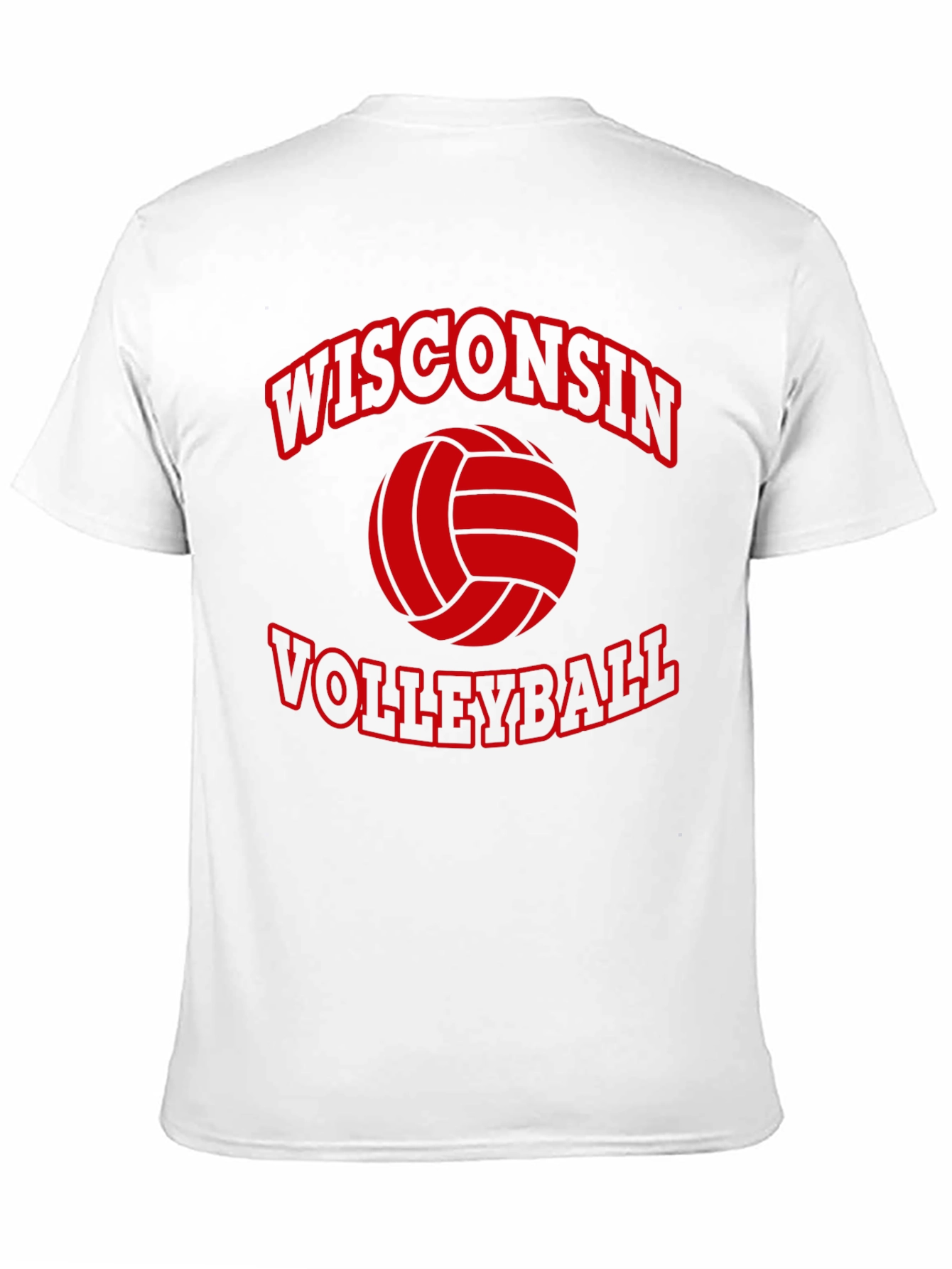 Wisconsin Volleyball Graphic Tee - Black Cotton T-Shirt