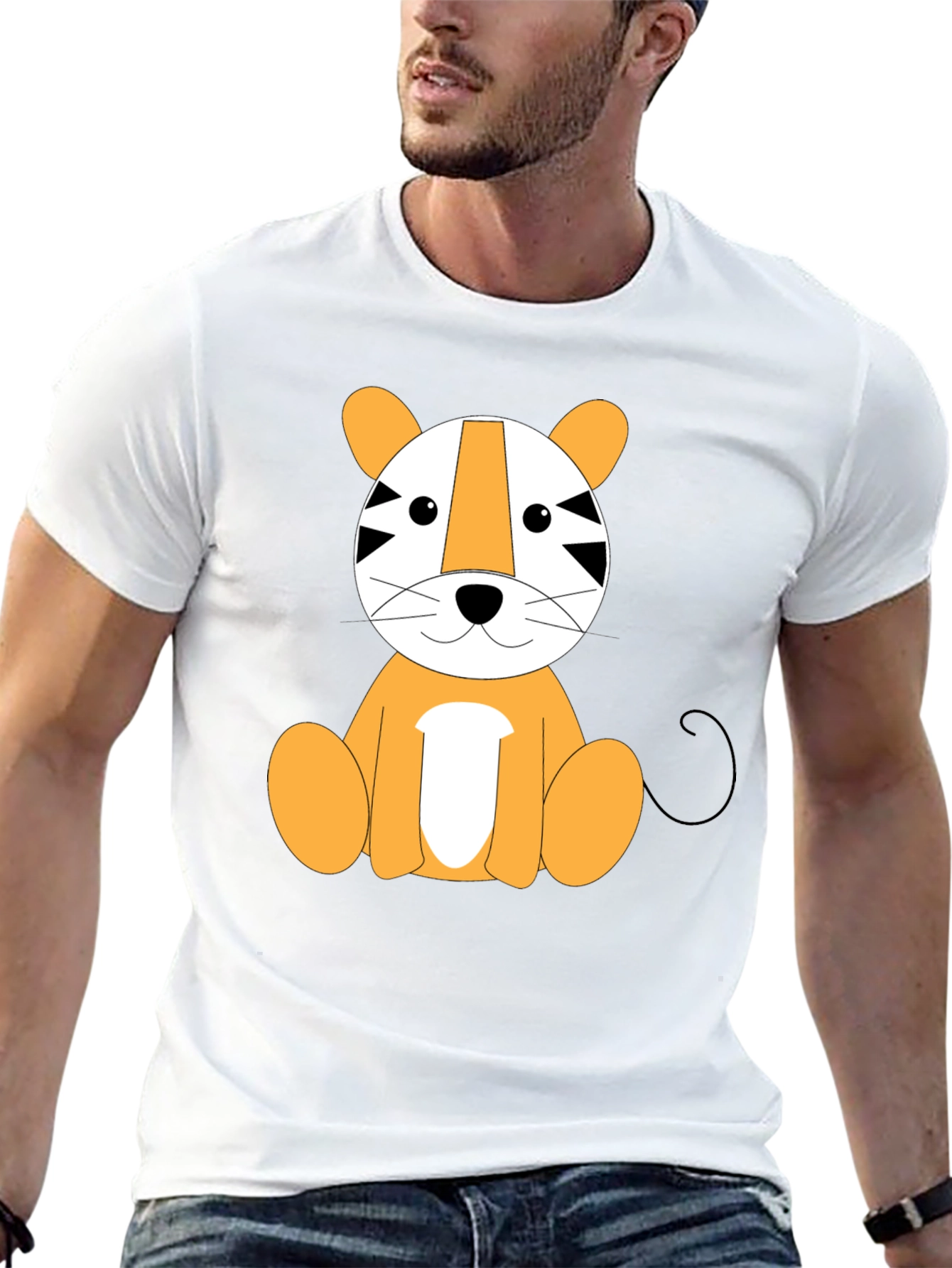 Cute Cartoon Tiger Graphic T-Shirt