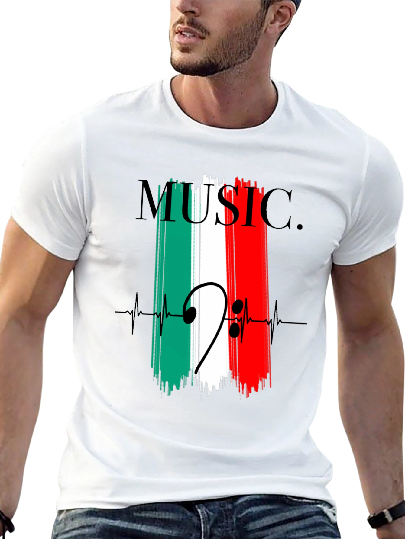 Music Note Italian Flag T-Shirt