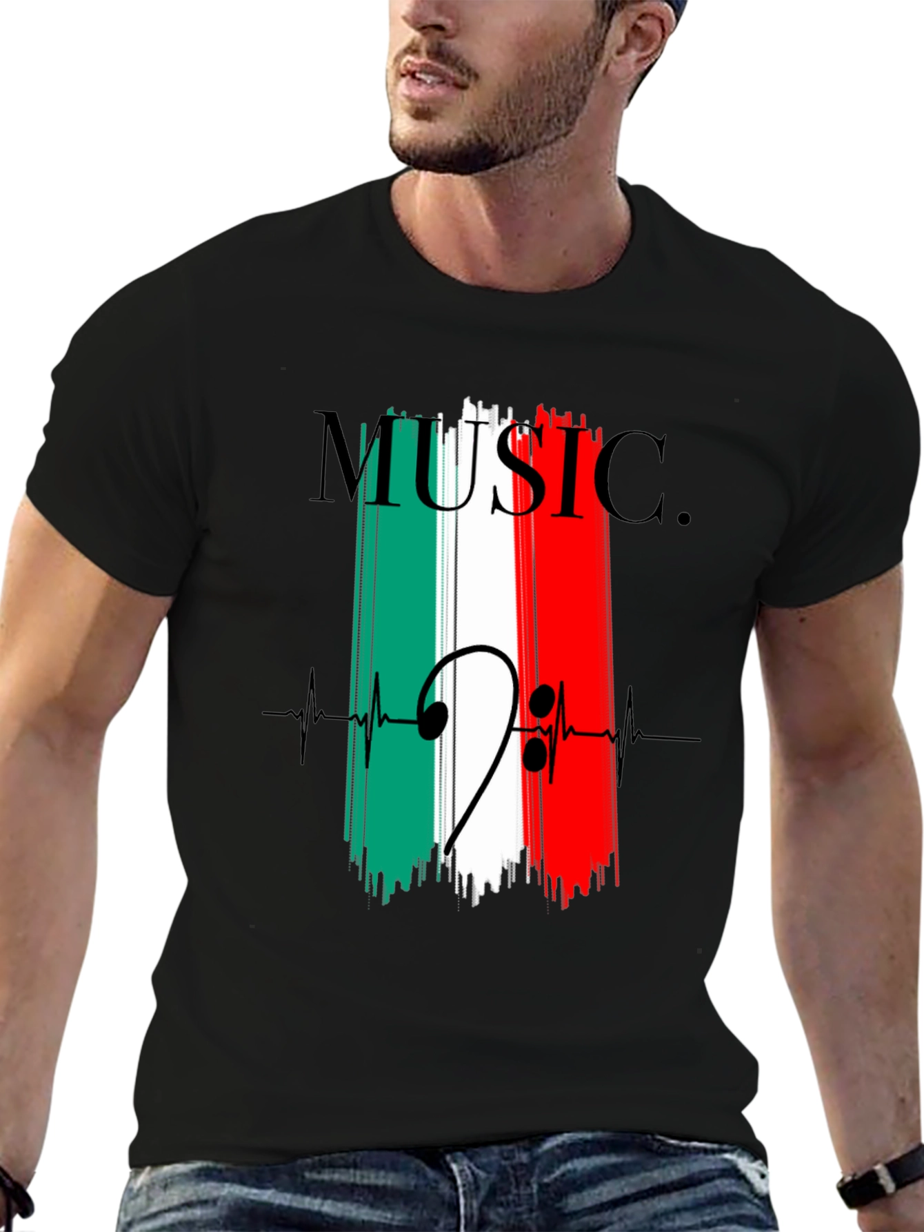Music Note Italian Flag T-Shirt