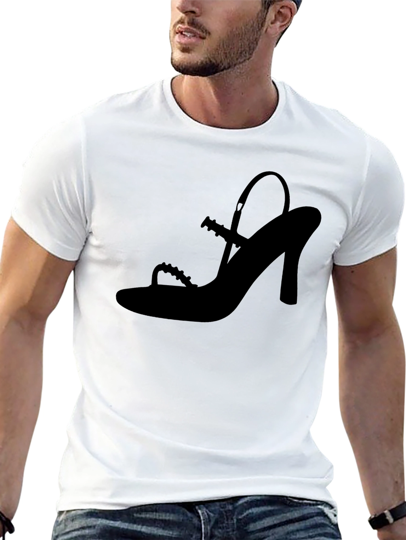 Stylish Black Shoe Silhouette T-Shirt